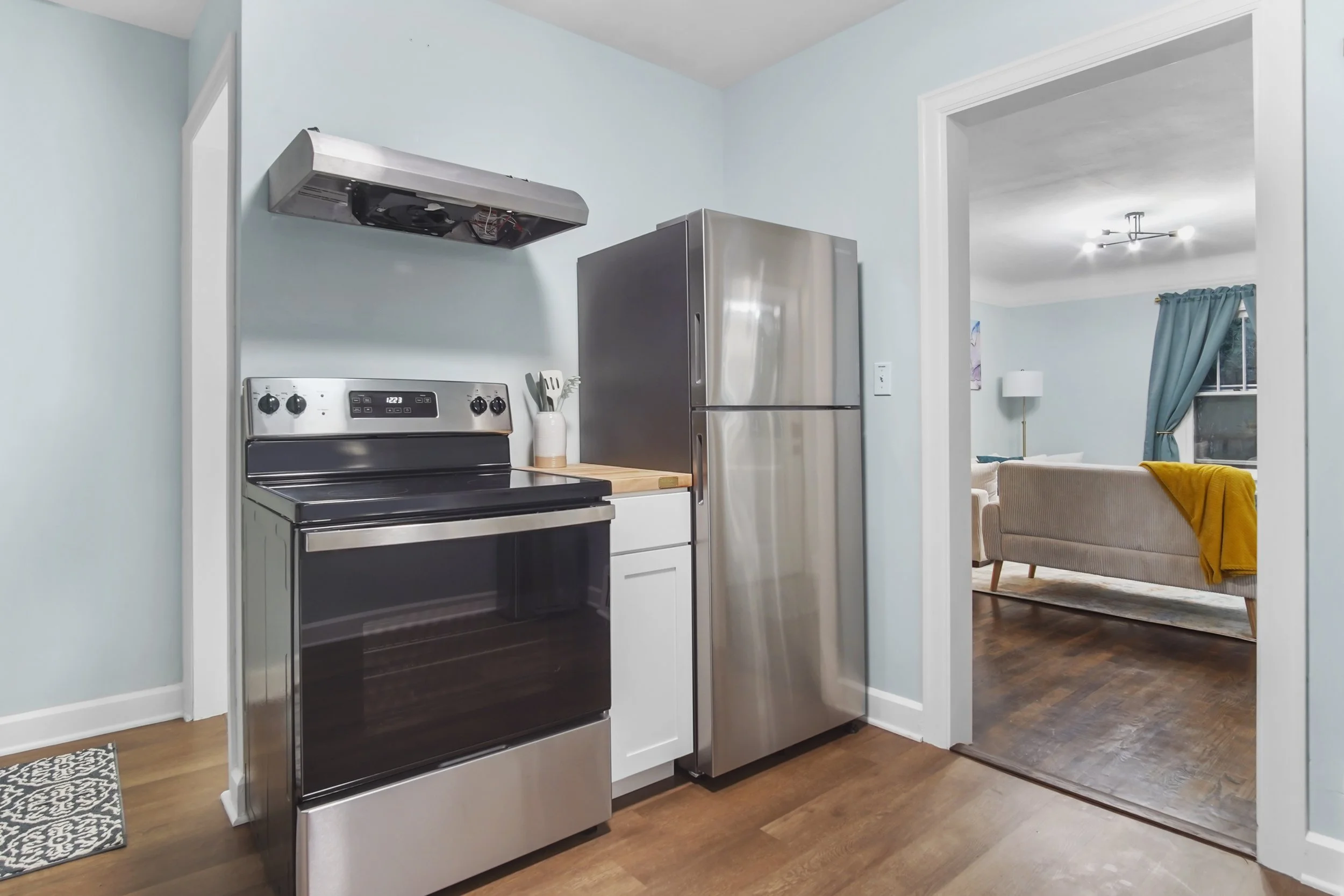 New applicances; stove, range hood, fridge and freezer