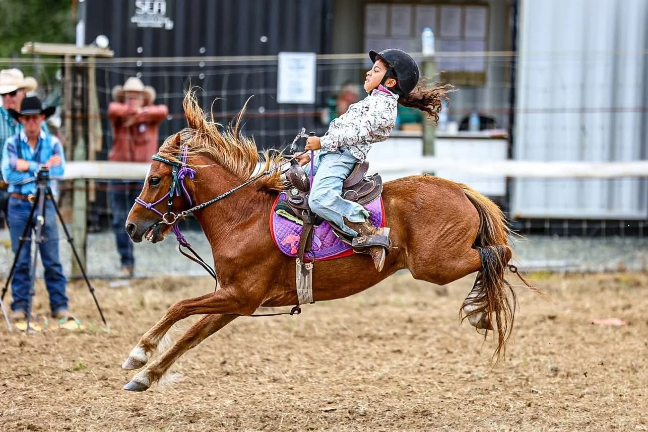 Acacia barrel racing in the rodeo