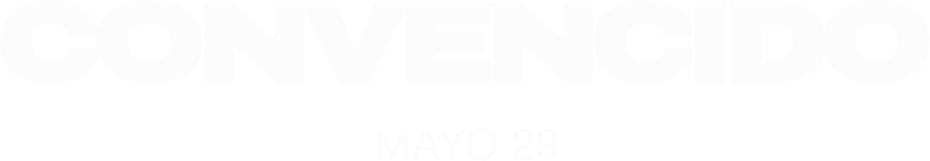 Black background with bold white text reading 'CONVENCIDO' and 'MAYO 29'.