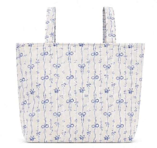 Elegant Floral bow Tote Bag