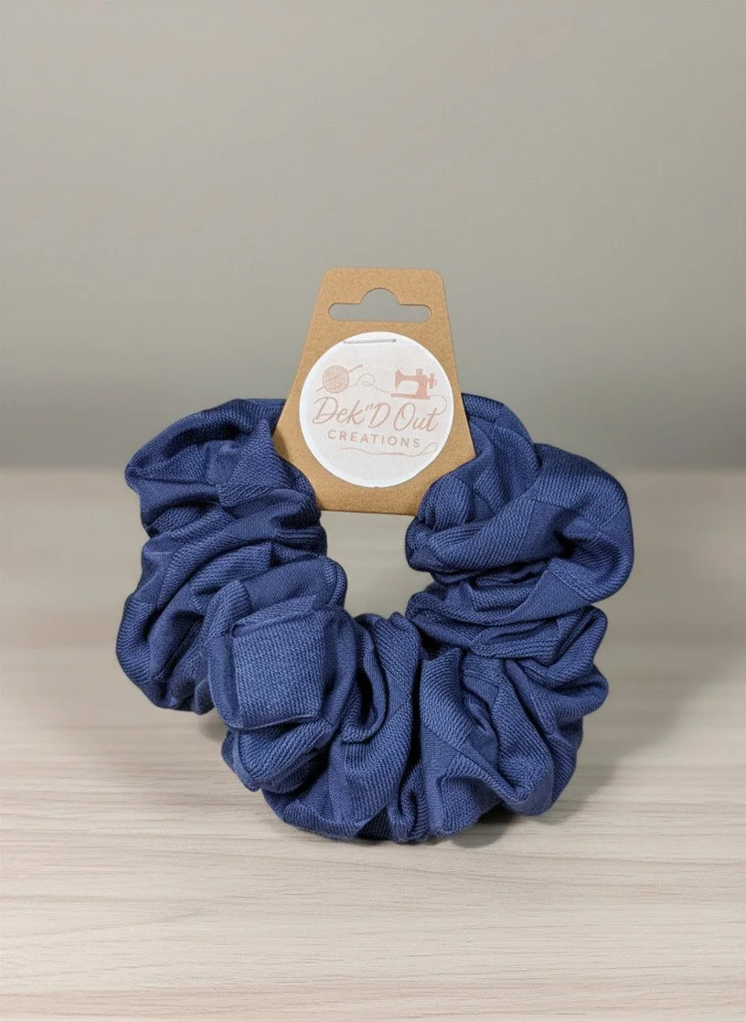Handcrafted Deep Blue Scrunchie