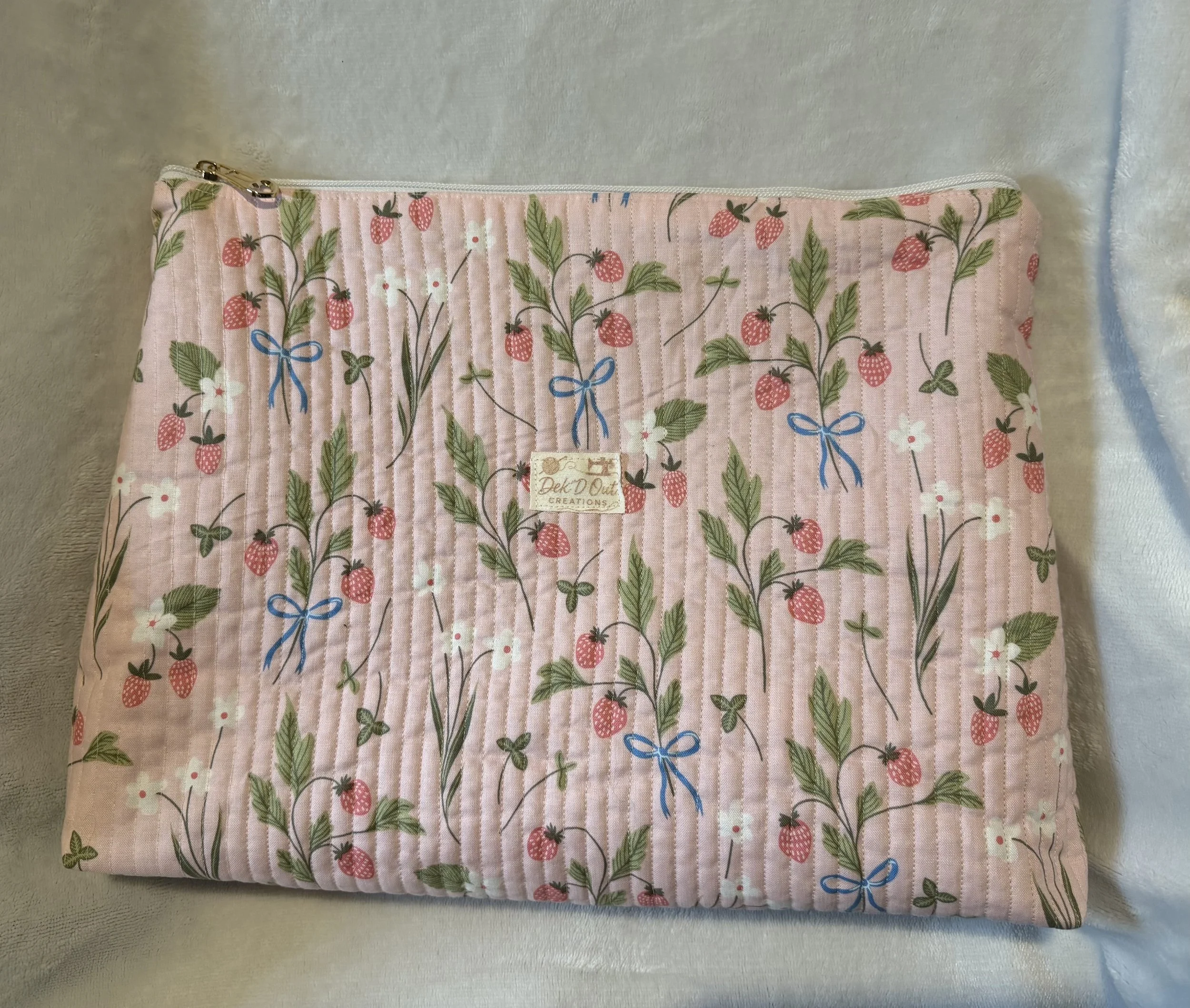 Strawberry Blossom Quilted Laptop Sleeve