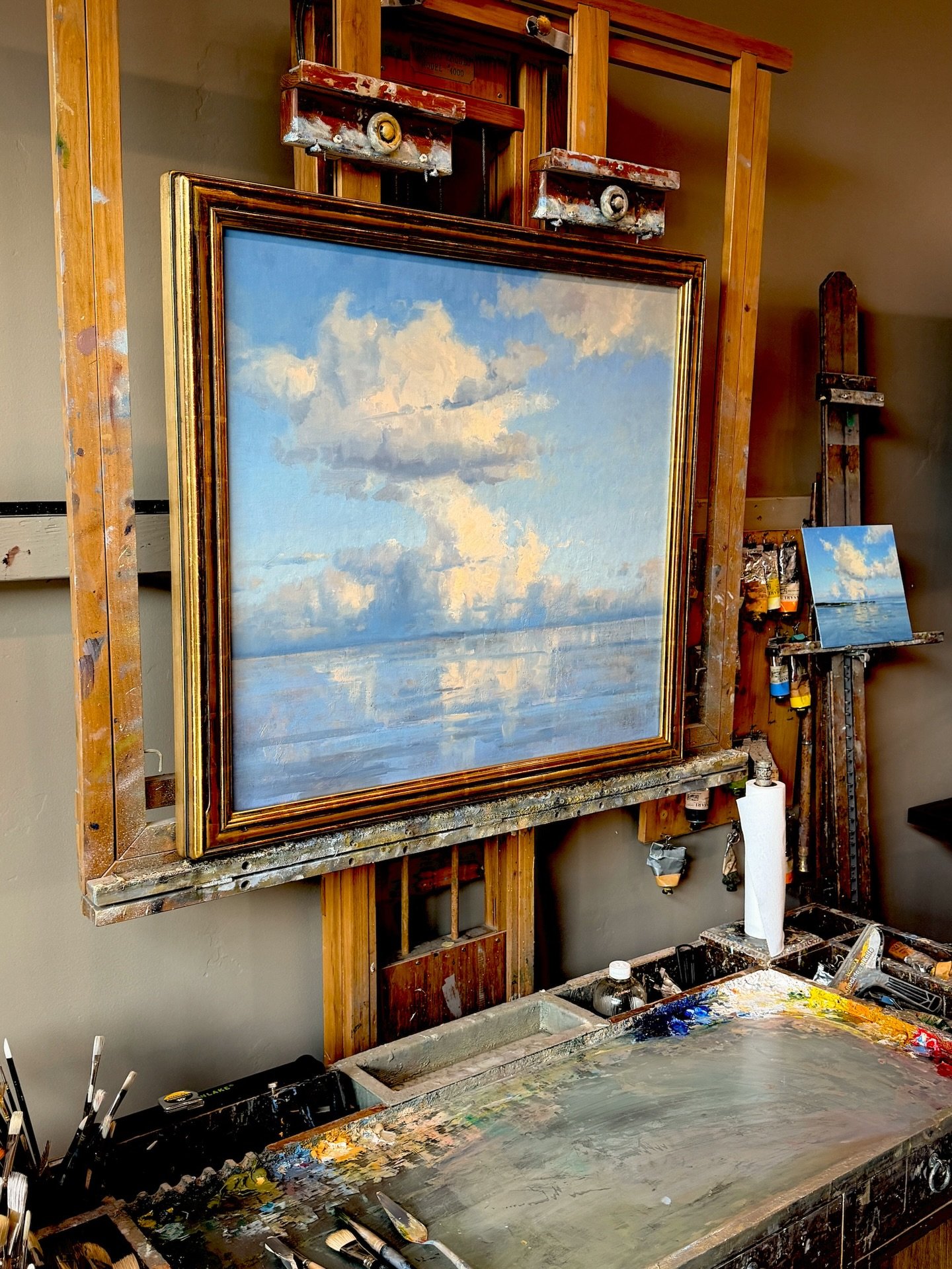 I&rsquo;ve been painting a ton these days. I&rsquo;m not quite sure where this piece is going yet, but it&rsquo;s an example of adding an island and seeing where that goes. It&rsquo;s hard to tell how far you can push a painting until you do it. 
 
I