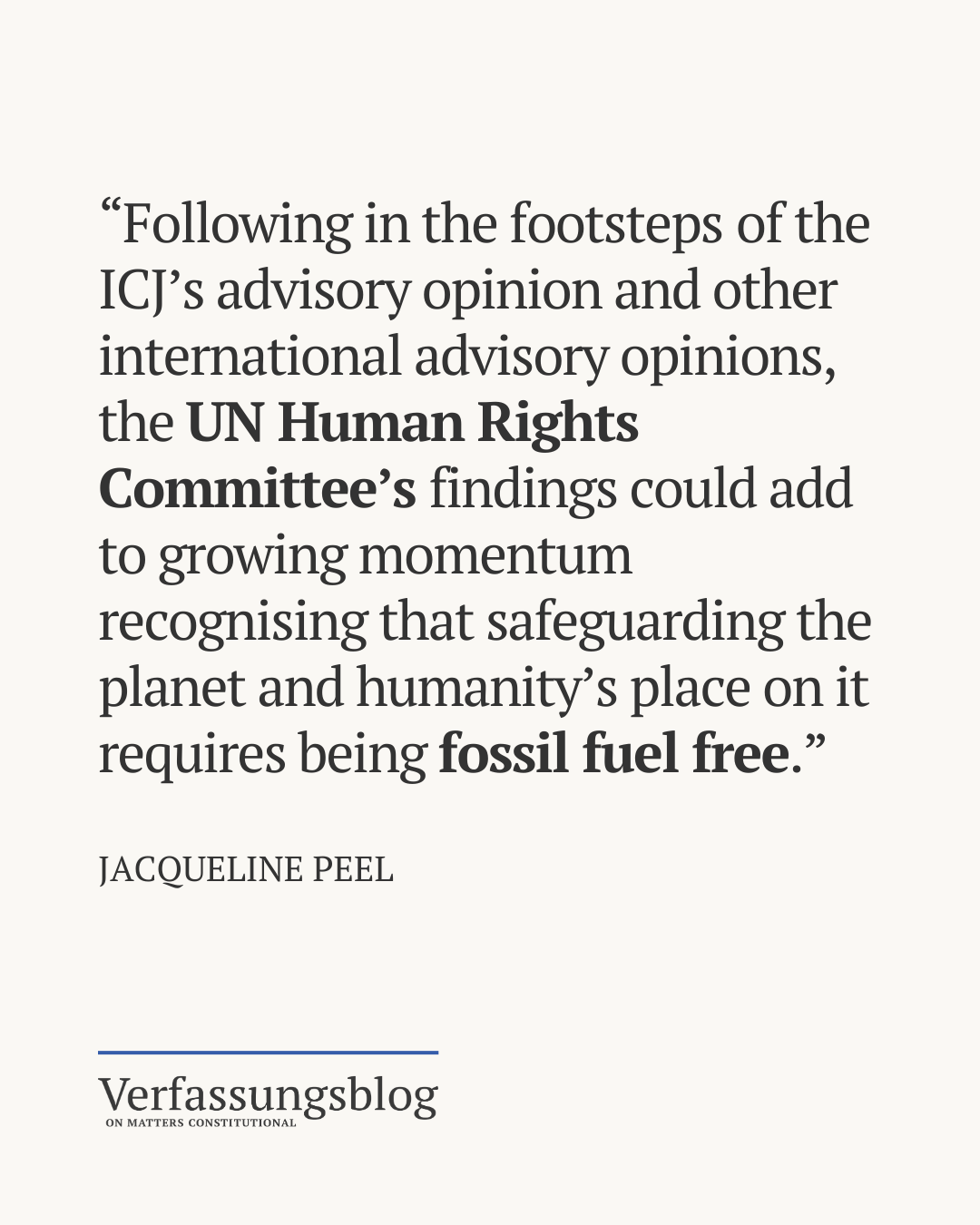 A Human Right to be Fossil Fuel Free?