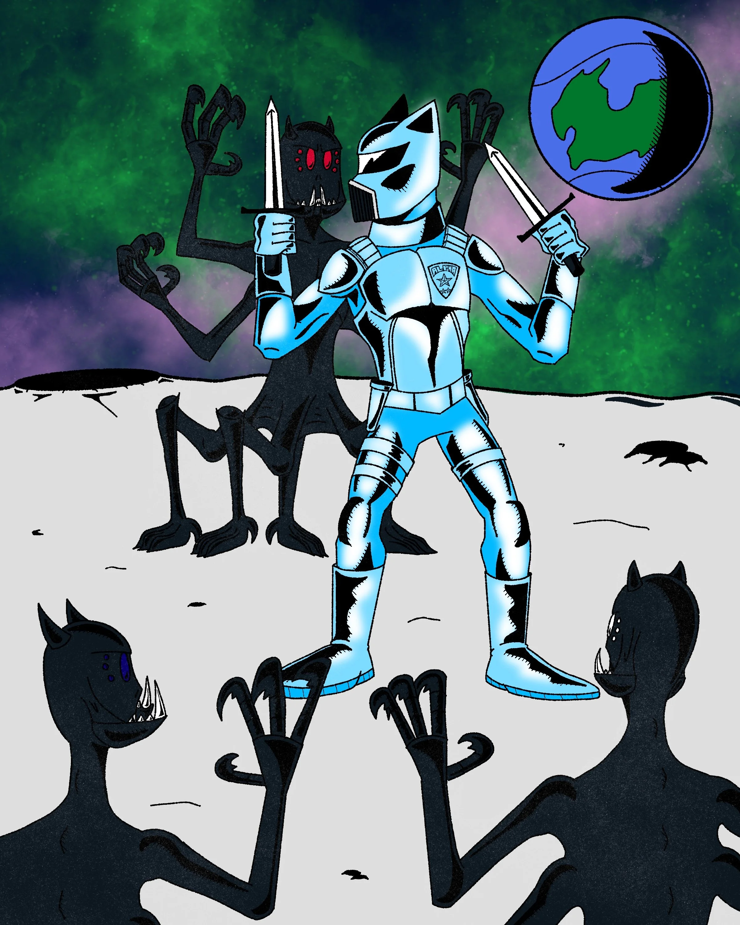 This is a scene from the first book in the Alter Moon series I had the honor of drawing for the author