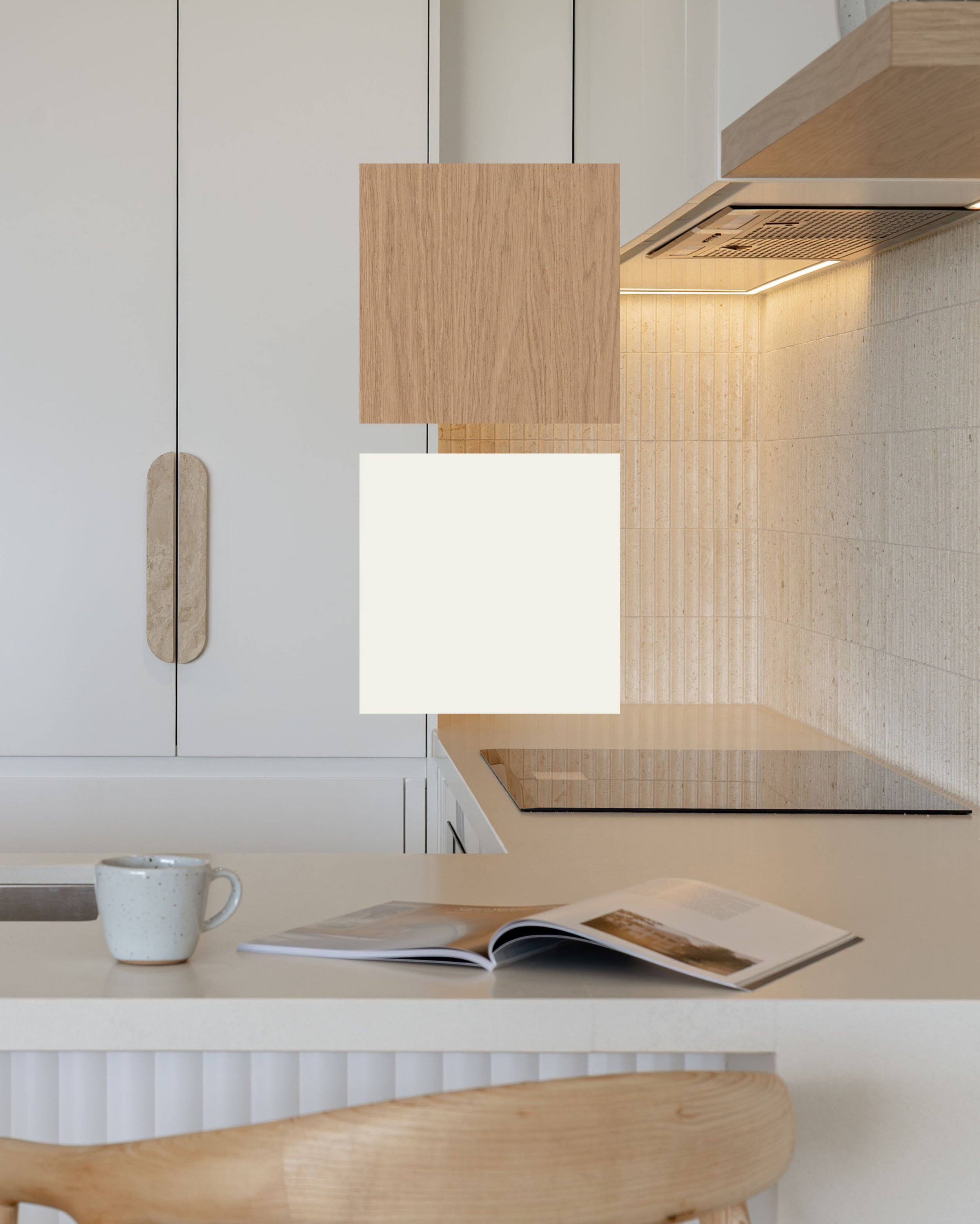 COLOUR SELECTIONS

Thoughtfully curated timber grain and 2PAC finishes, selected to create a refined balance of warmth, texture and tone.

POLYTEC &mdash; Boston Oak, Woodmatt
DULUX &mdash; Snowy Mountains Quarter
