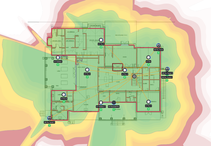 A radio frequency heat map for WiFi, Bluetooth, Zigbee, and other radio frequency planning