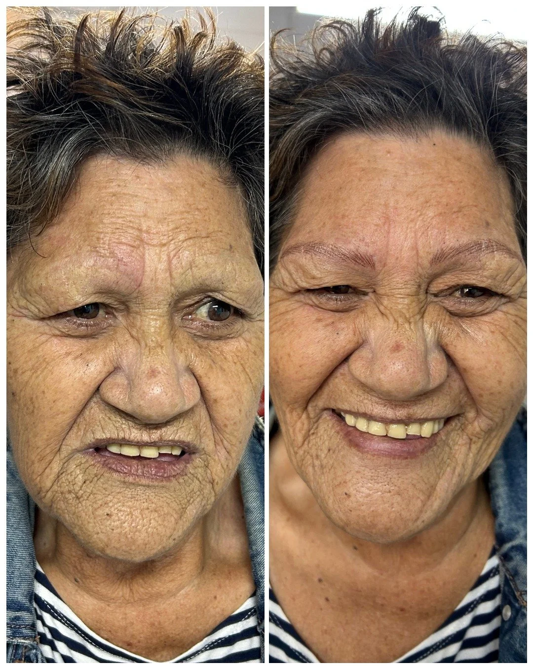 My gorgeous client has felt like her natural brows never sat right on her face, she was ecstatic with our new creation. This smile is why I love my job so much!