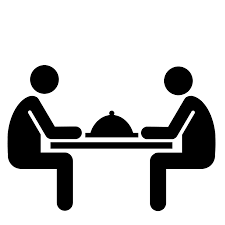 • Dinner (prominent signage and 2 guests at Dinner)