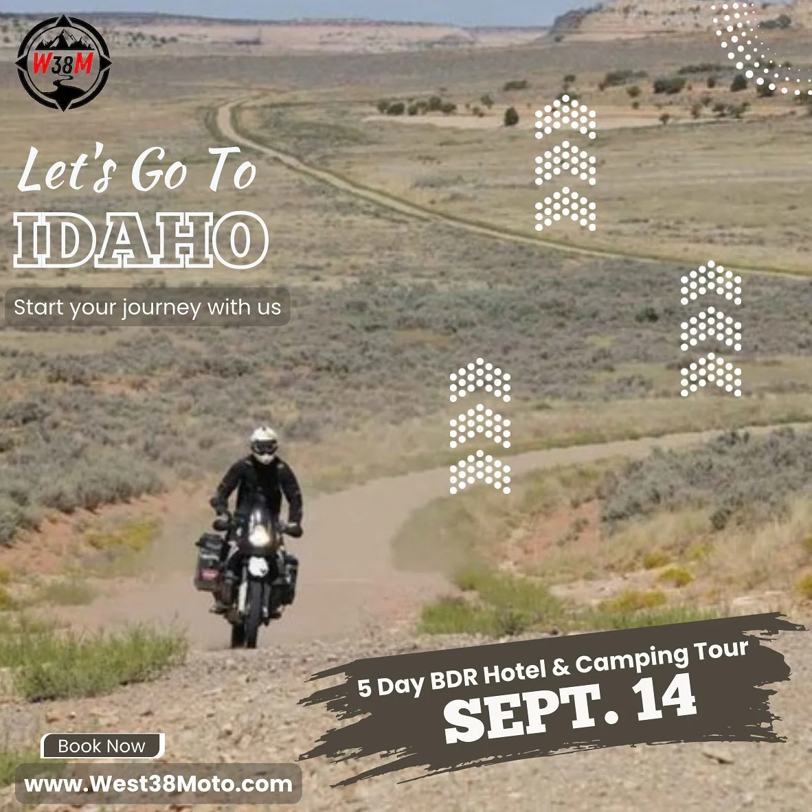 ☀️We have a few spots left for our 5 days/6 nights BDR tour in Idaho! 
September 14, 2025 &bull; Hotels &amp; Camping

📍Reserve your spot ASAP! 
📍www.west38moto.com/tours

.

#ridebdr #idaho #offroad #mototouring #mototrip #mototravel #motocamping 