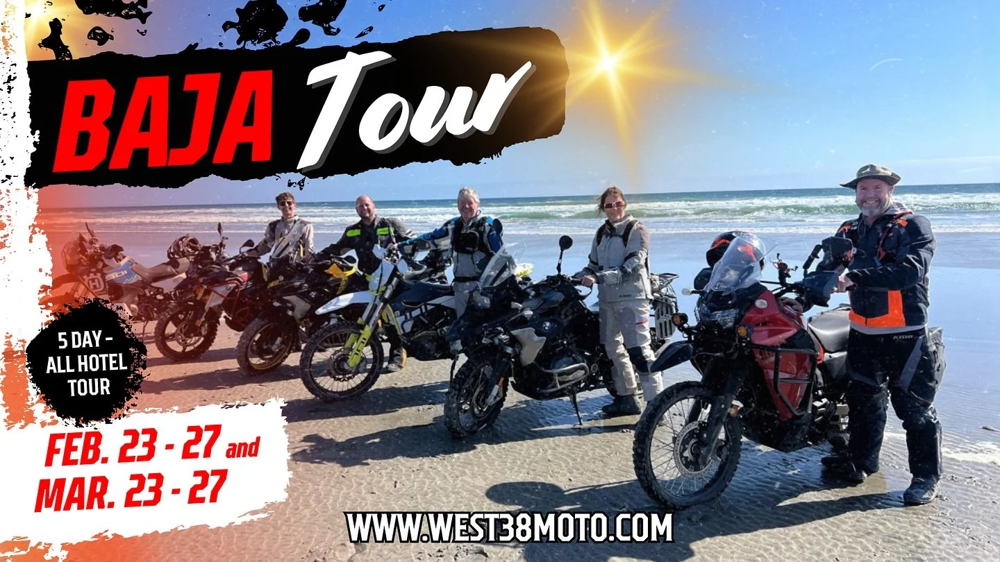 ✨ Ride Baja the right way. Join West38Moto for a 5-Day All-Hotel Baja Tour this 2026!

From ocean views to unforgettable desert runs, this guided tour delivers pure adventure with zero camping hassle.

📆 Feb 23&ndash;27
📆 Mar 23&ndash;27
🌎 Baja Ca