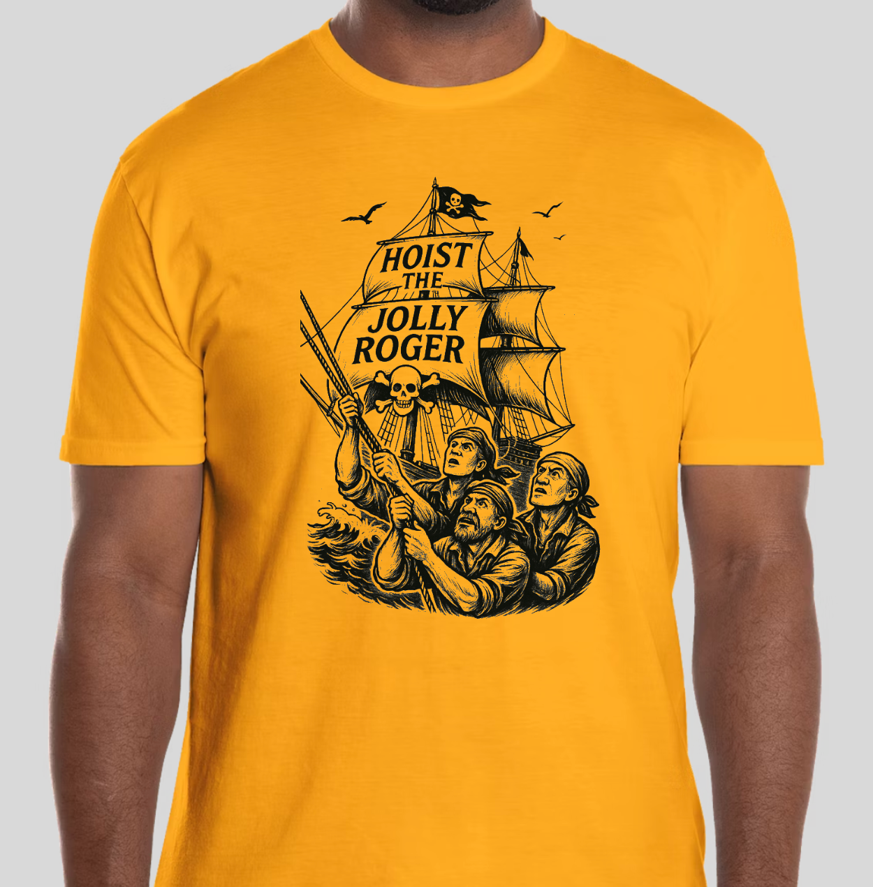 Hoist The Jolly Roger Crew Men's SoftStyle Jersey T-Shirt
