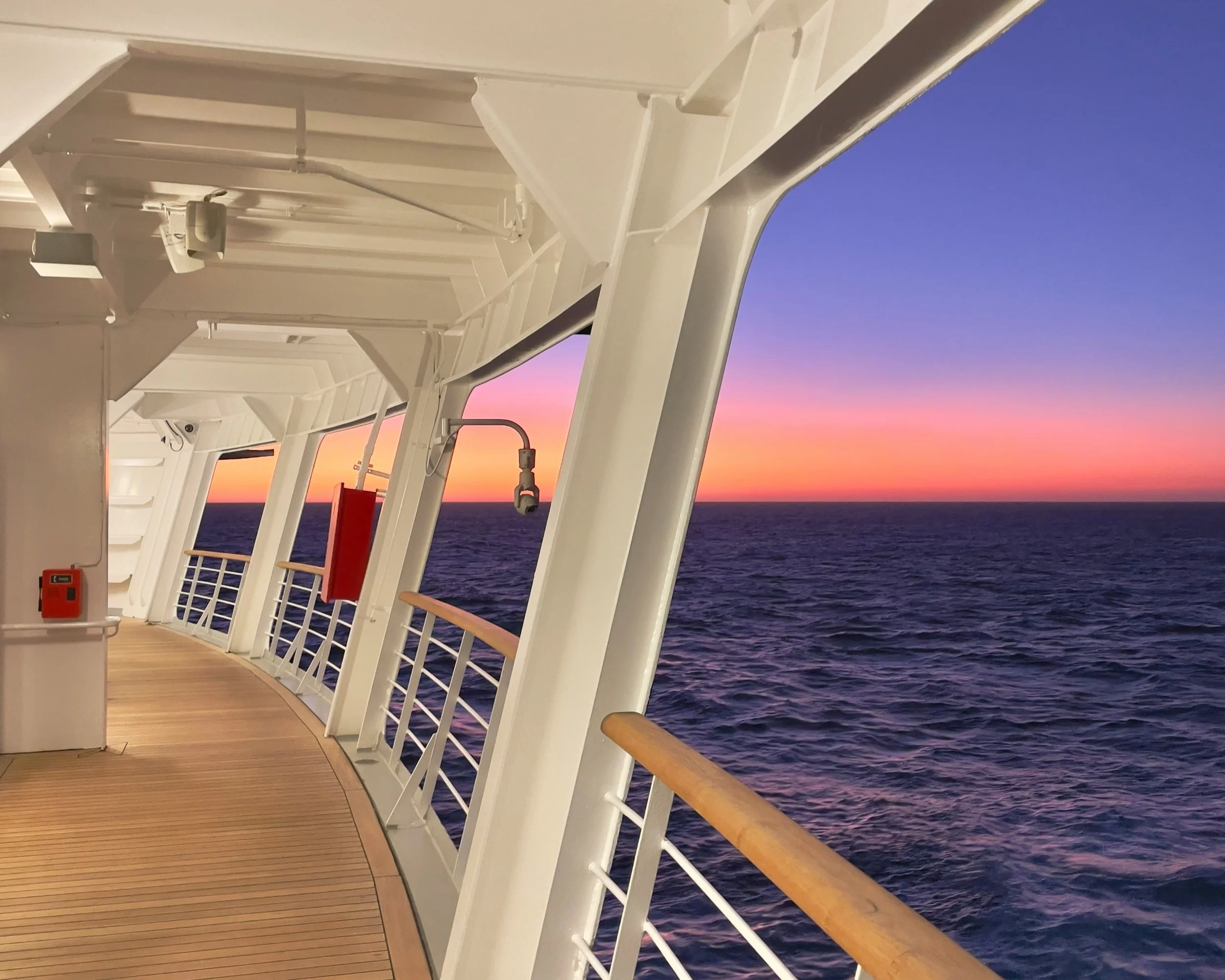 sunset from deck of cruise ship