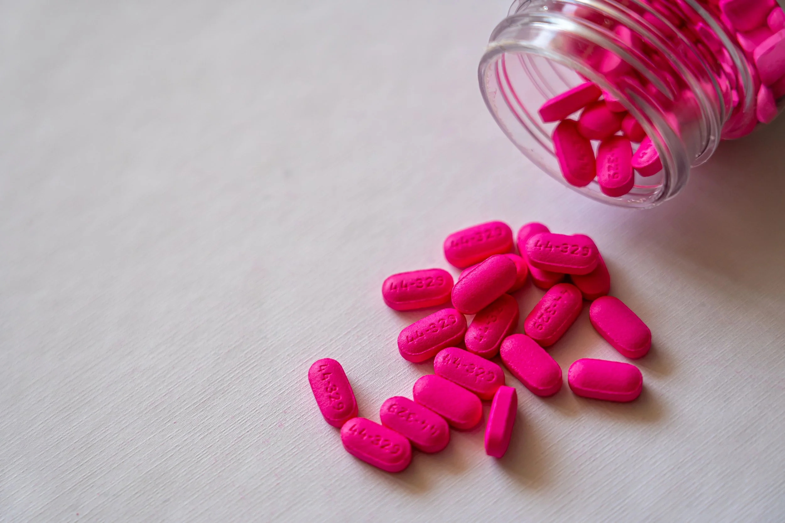 bright pink medication