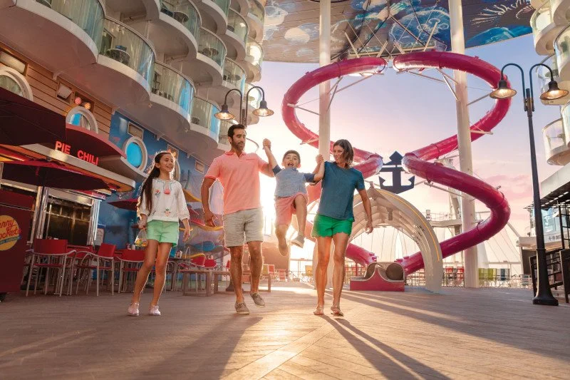Family walking on Boardwalk of Symphony of the Seas