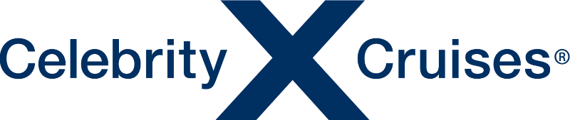 Logo of Celebrity Cruises with the company name and a large 'X' in the center.