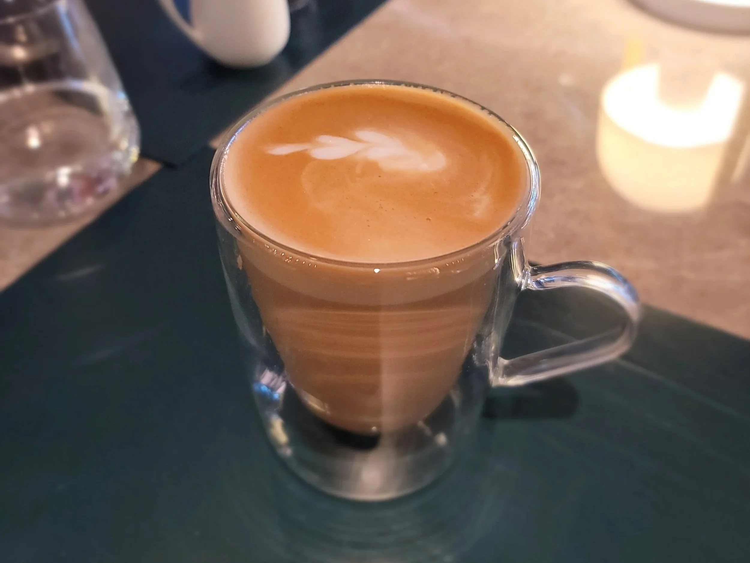 Caffe Latte in a clear cup