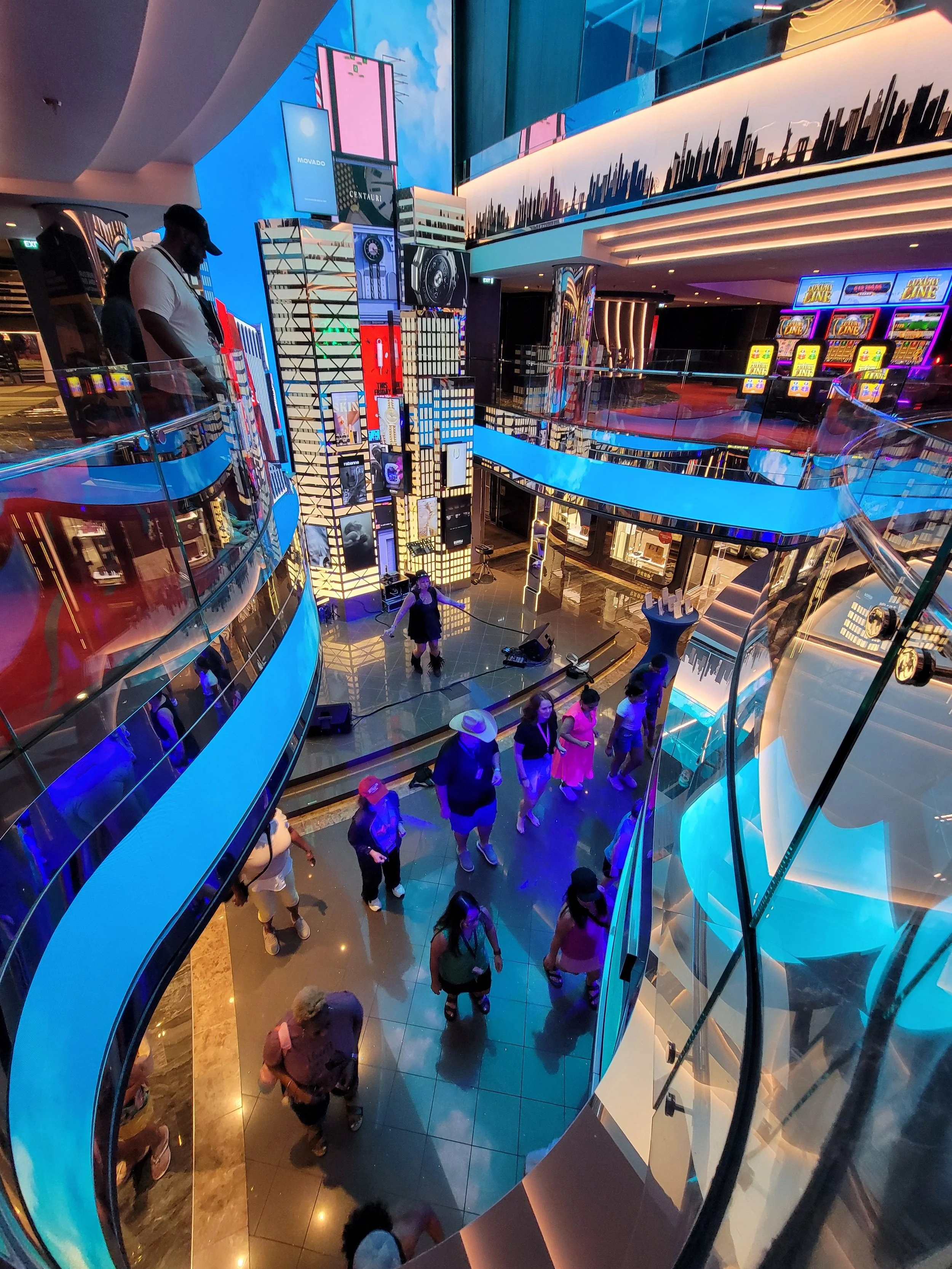 Line dance class on cruise ship