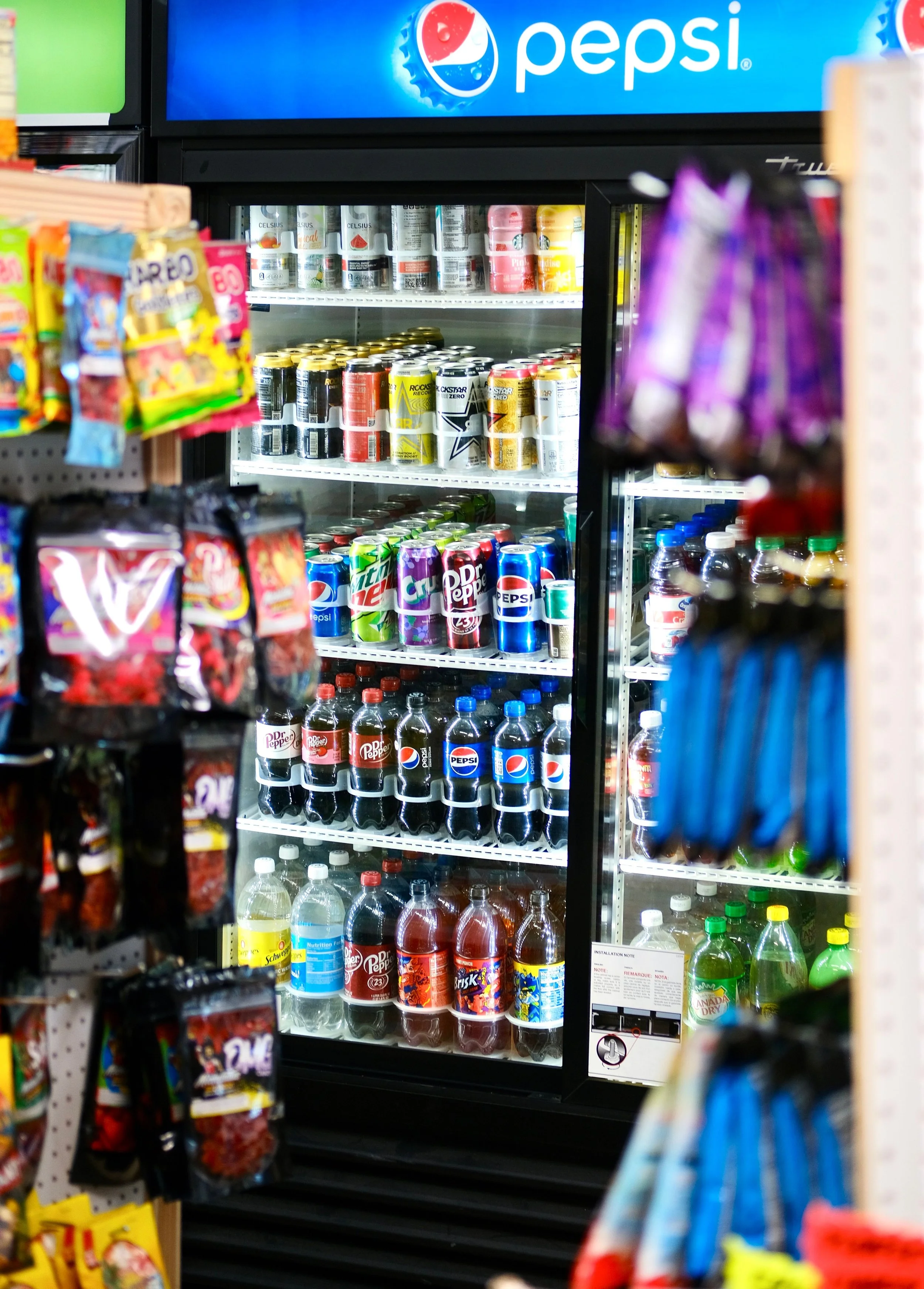 Road Trip Snacks and drinks at a convenient store