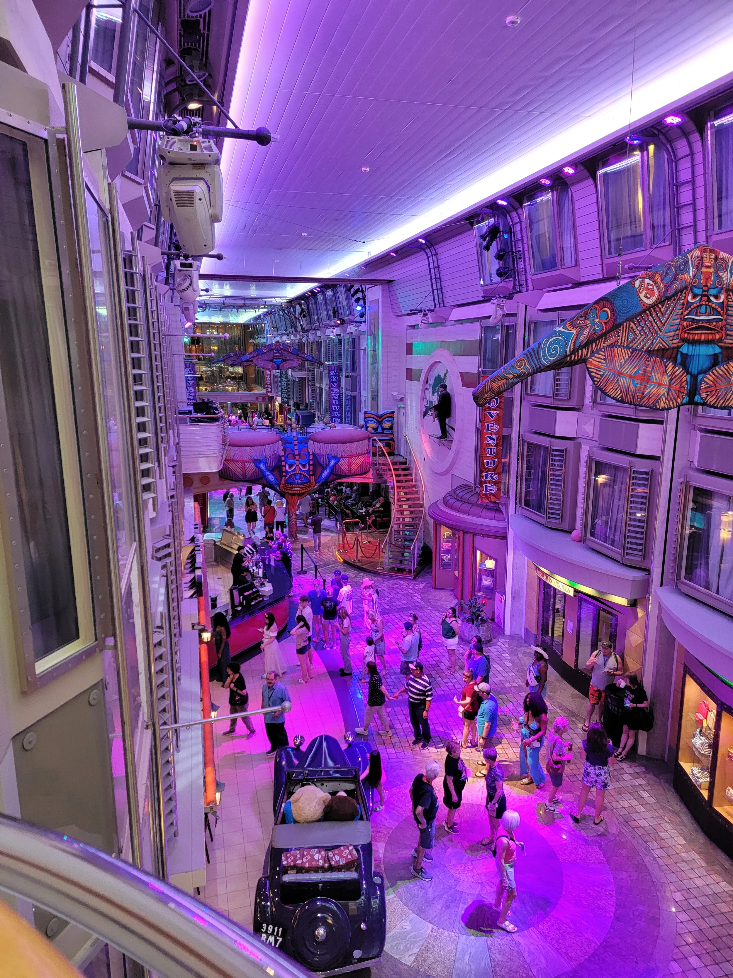 People on the Promenade of Royal Caribbean Advendure of the Seas