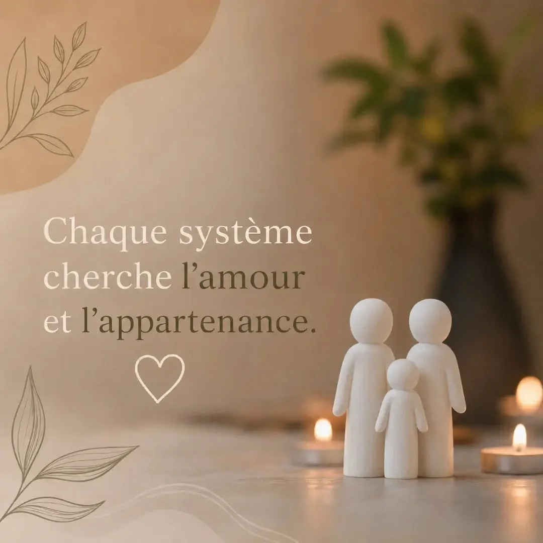 ✨ En constellation familiale, il existe une loi universelle : chaque syst&egrave;me cherche l'amour et l'appartenance.
M&ecirc;me lorsque nous souffrons, nos choix, nos blocages ou nos r&eacute;p&eacute;titions sont parfois une mani&egrave;re inconsc