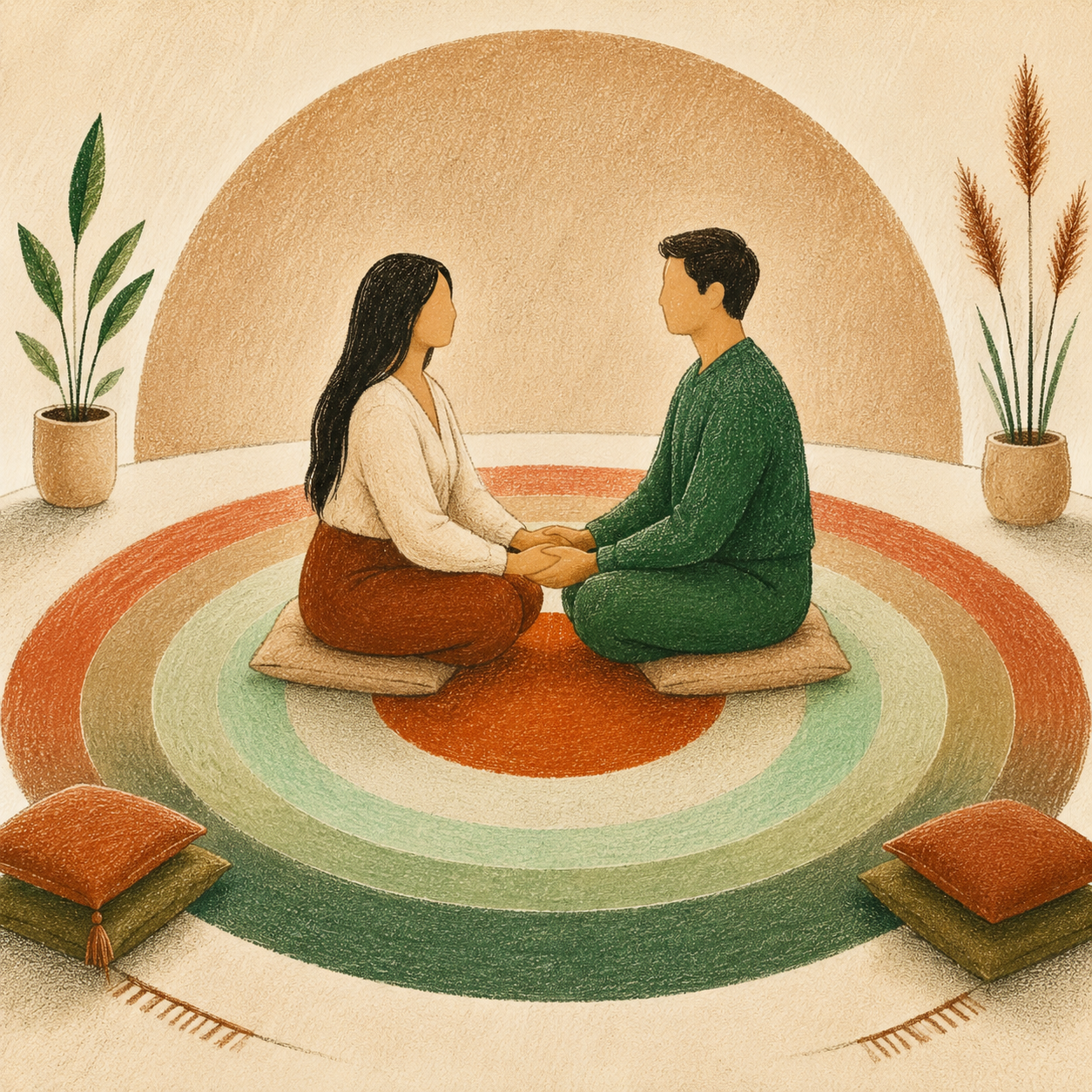 Meditation en harmonie sur tapis mandala constellation couple.png