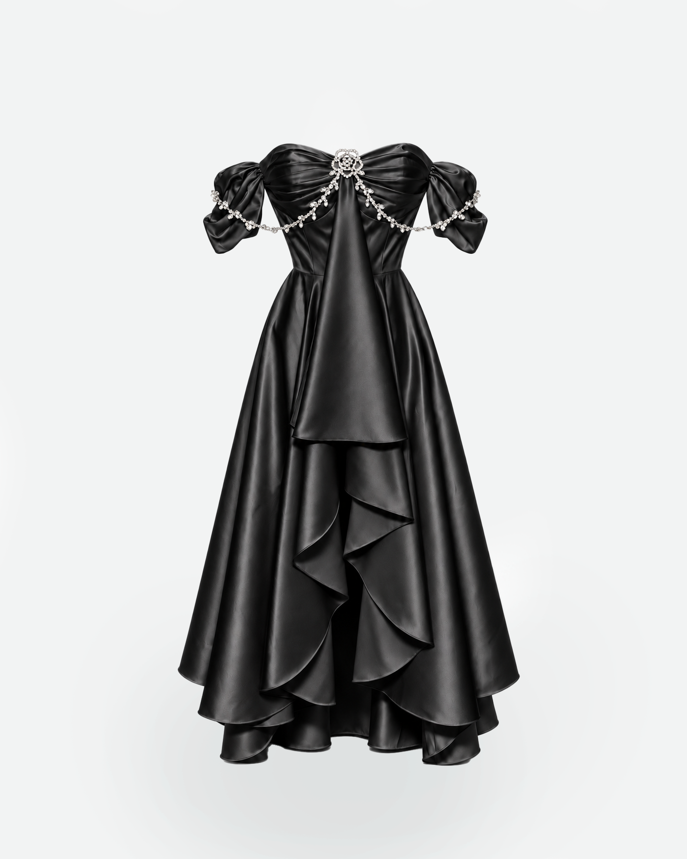 Juliette Off-Shoulder Satin Gown
