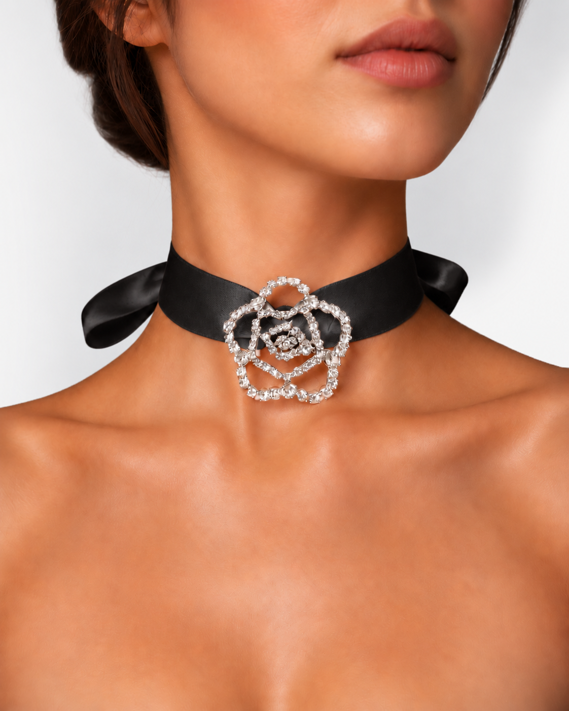RIBBON CHOCKER BLACK SATIN MODEL FRONT.png