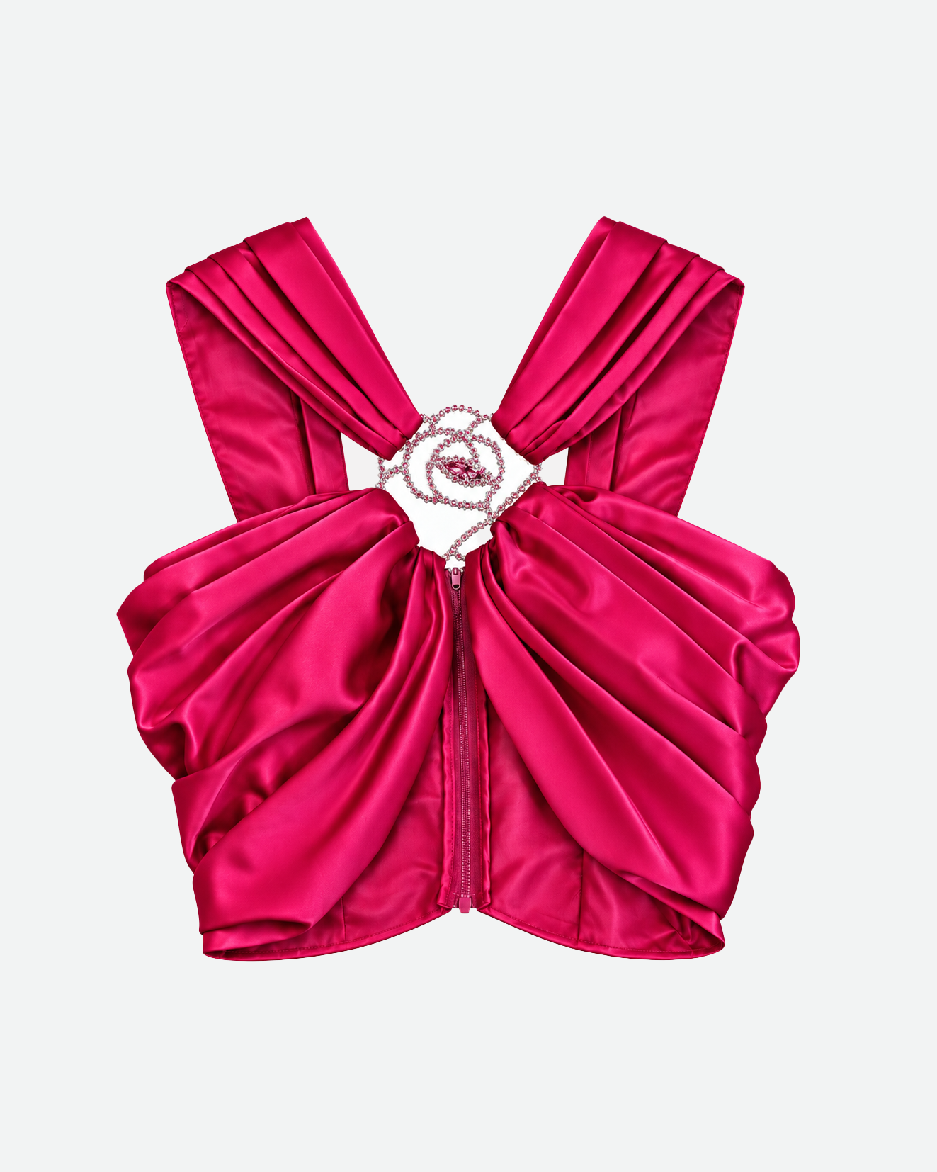 Raina Draped Crossed Satin Top