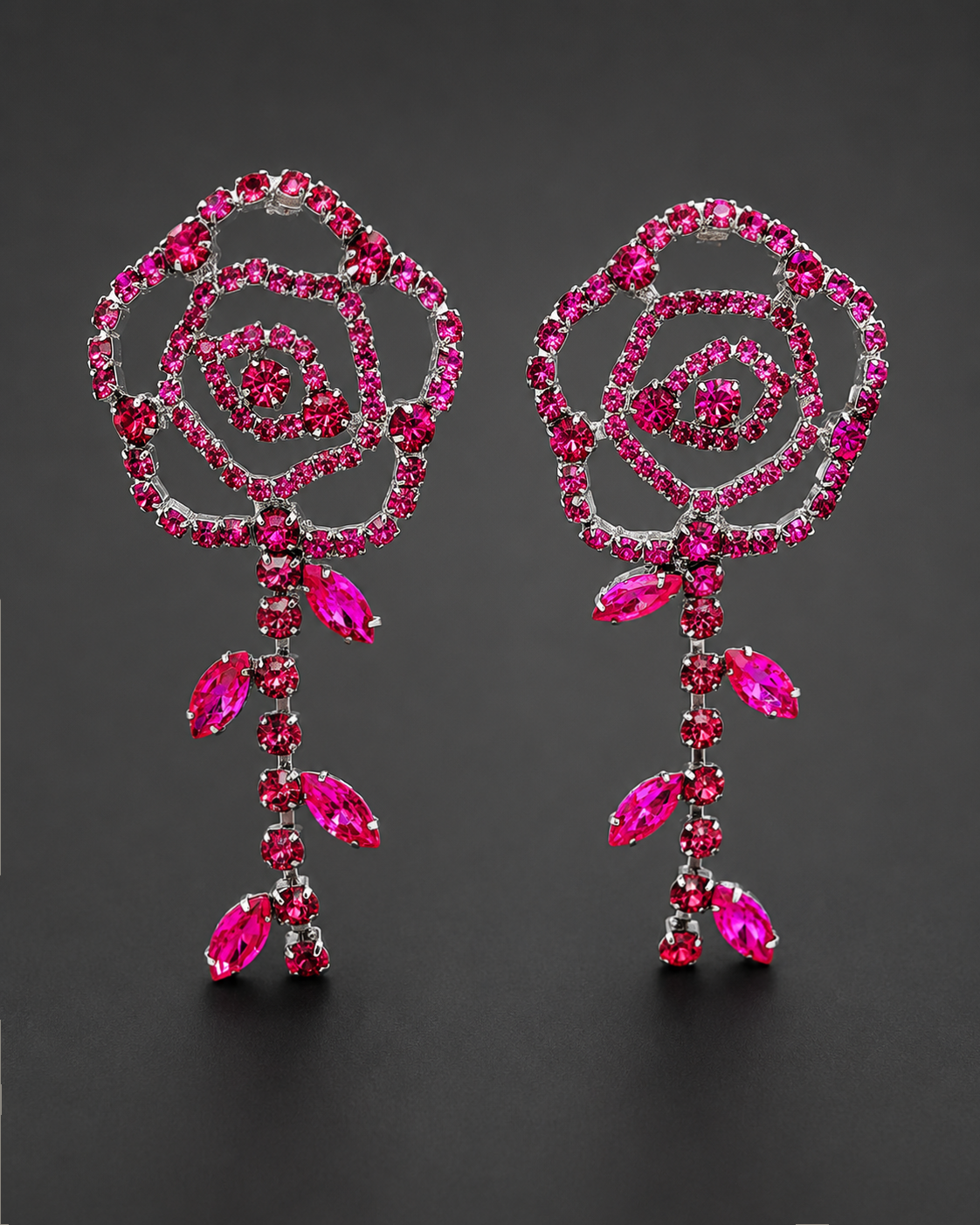 Rose Crystal Stem Earrings