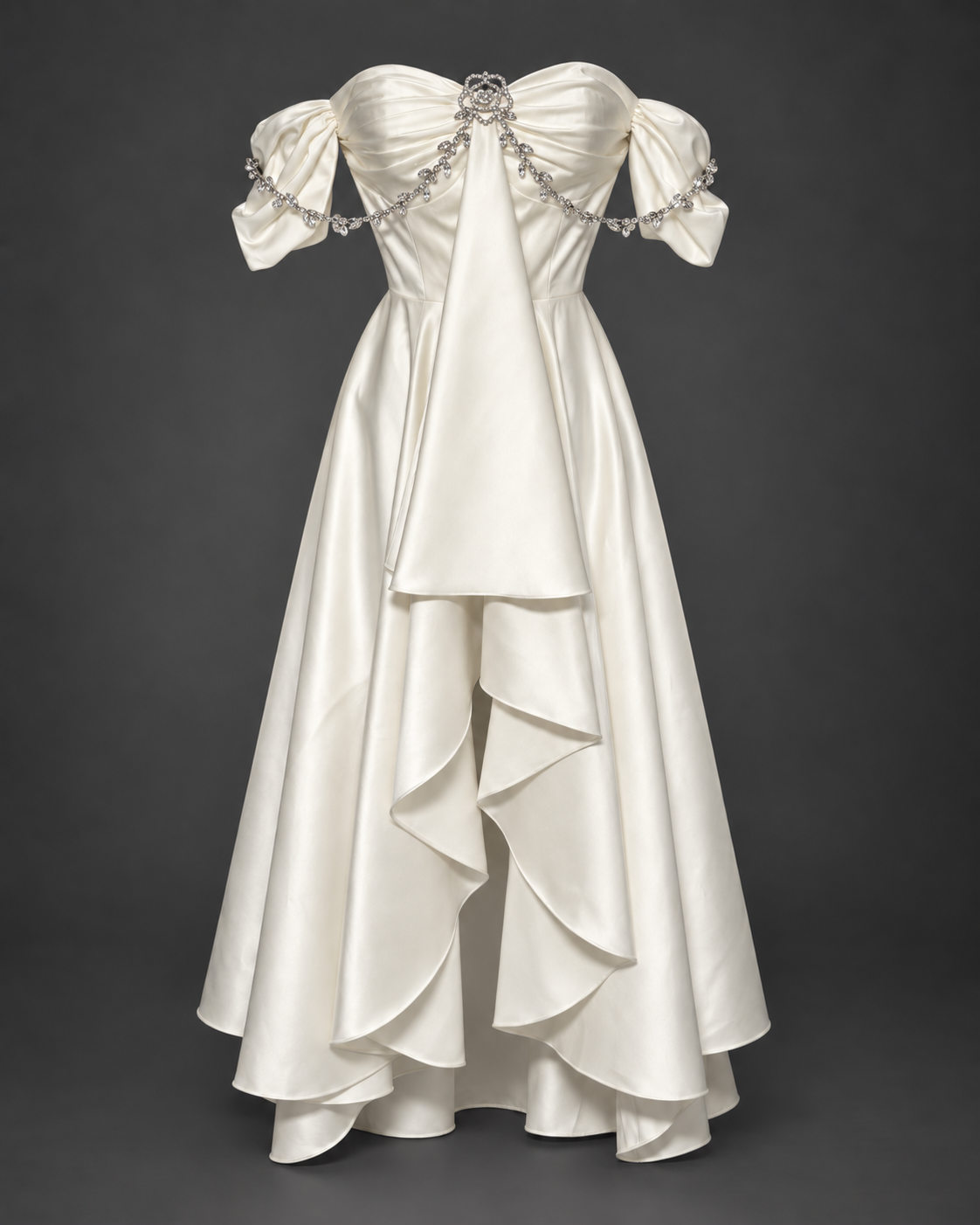 Juliette Off-Shoulder Satin Gown