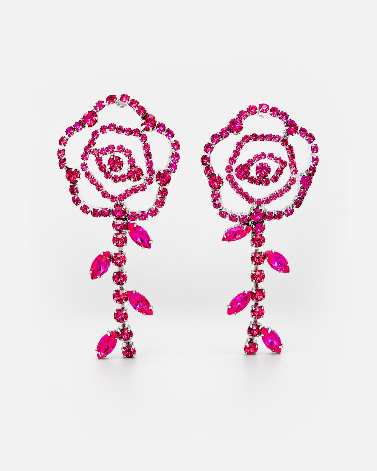 Rose Crystal Stem Earrings