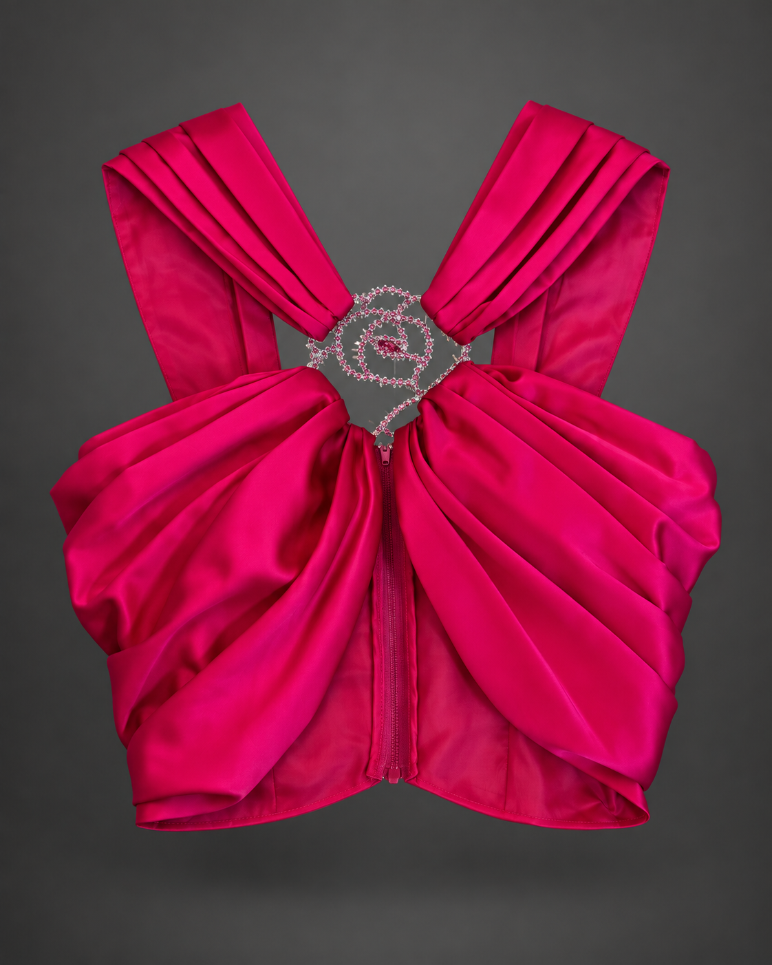 Raina Draped Crossed Satin Top