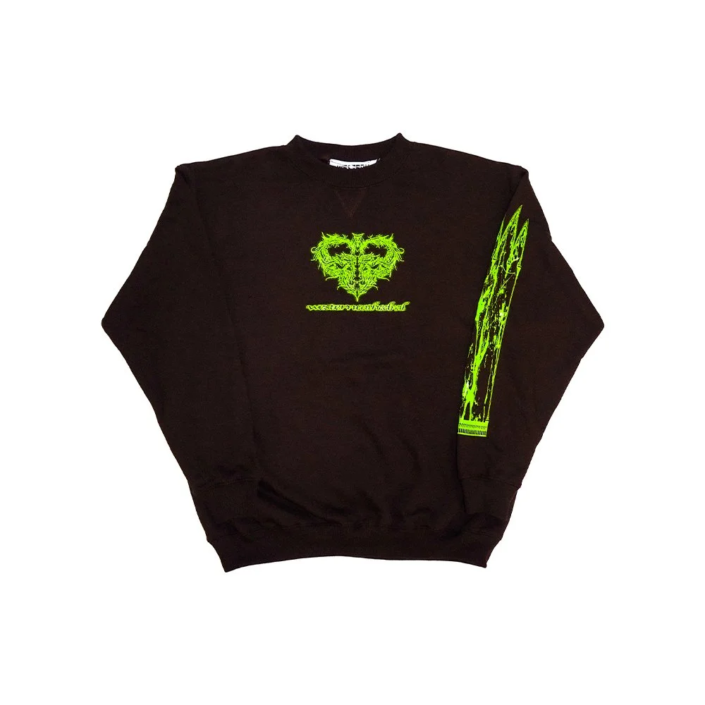 Western Cathedral - Hearts Sweater, Chocolate/Safety