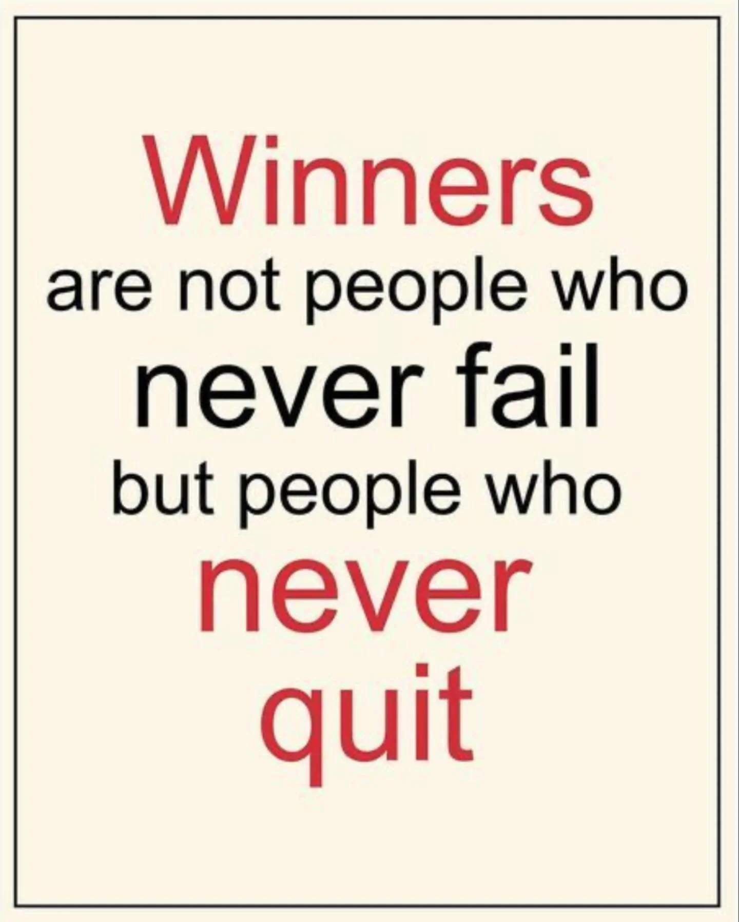 As I discuss in my book, the drive to keep going when every one advises you to quit is the only real path to enduring success. Everything else is illusionary. Even when there is blood on the ground&hellip;NEVER QUIT.

This is a personal declaration t