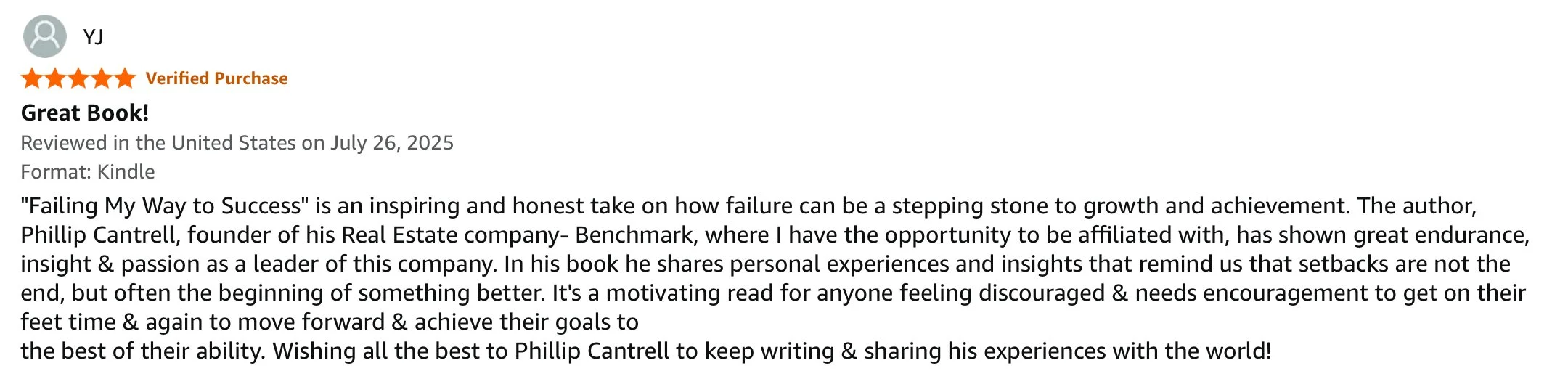 5 Star Amazon Review