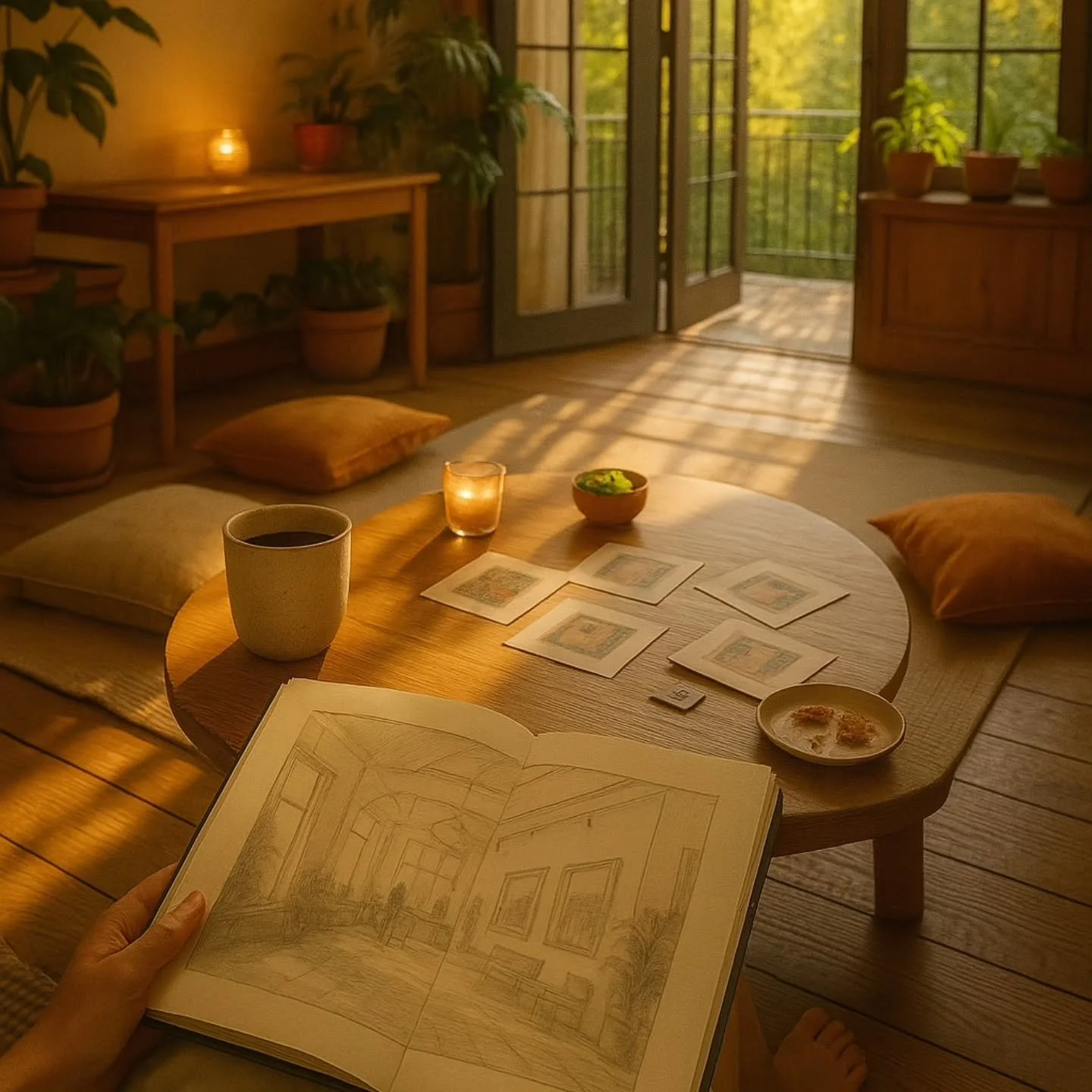 ✨ Sketches in sunlight.
Morning quiet, coffee warm, and a handful of dreams taking shape on paper &mdash; no rush, just rhythm.

#lunaartcollections #sketchbook #goldenlight #creativemornings #artinprogress #cozycorners #warmvibes #slowart #sketchand