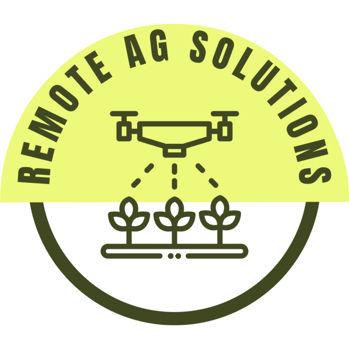Logo featuring a drone above plants with the text 'Remote Ag Solutions.'