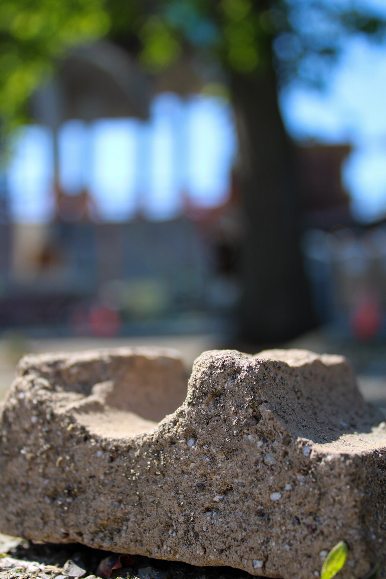 Lost Brick In Park