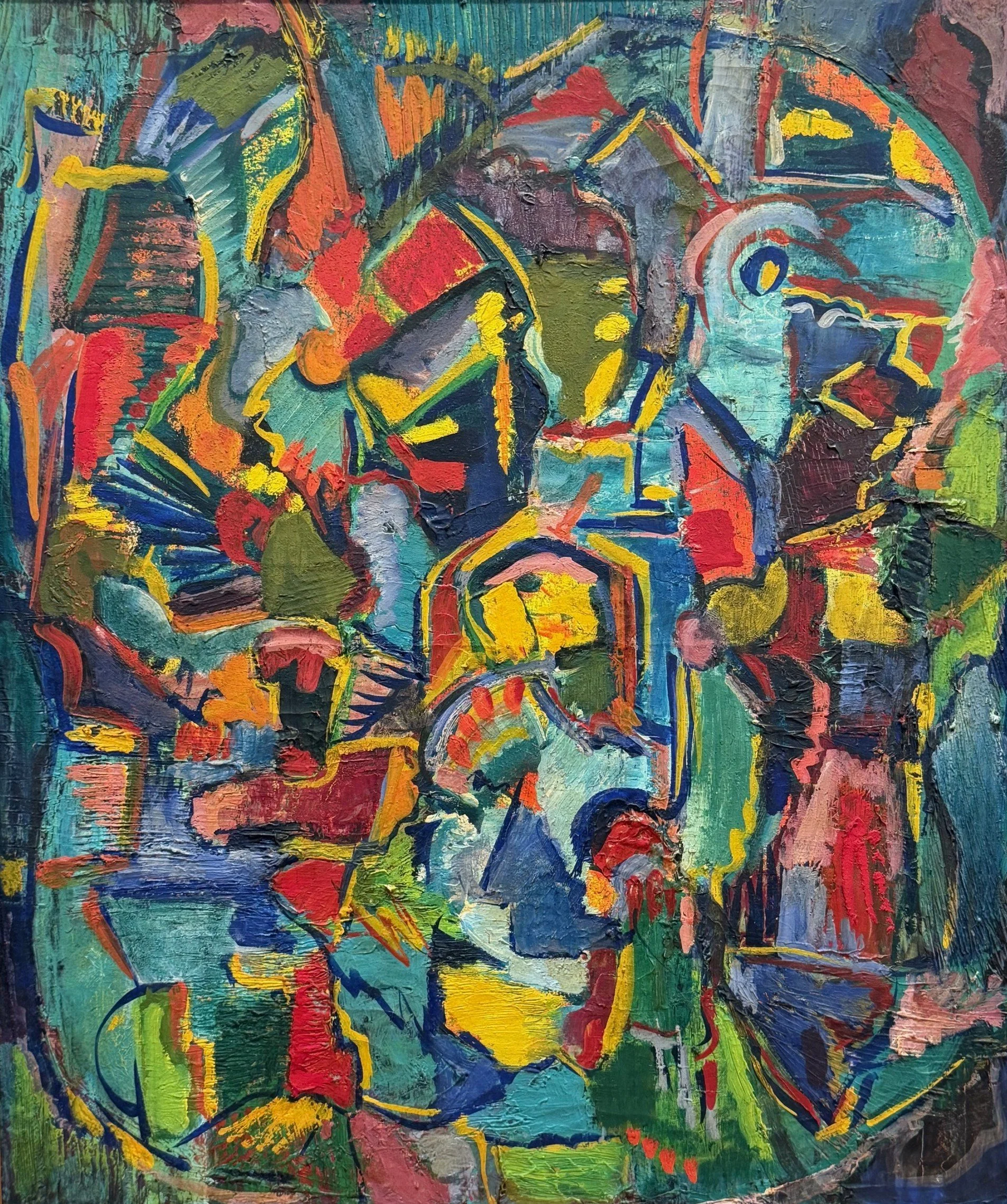 Mystérieux, Ohne Jahr, um 1954, Öl auf Leinwand - H 56 cm x B 46 cm