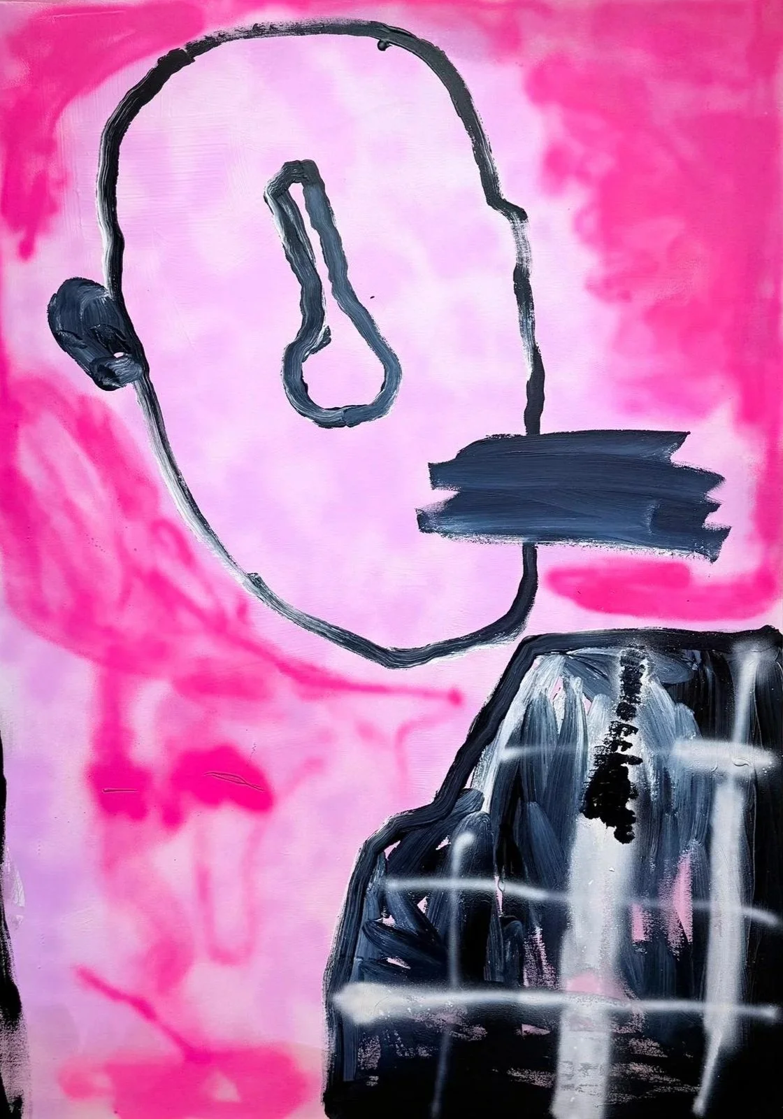 Ohne Titel, H 100 cm x B 70 cm, Mixed Media auf Leinwand, 2026