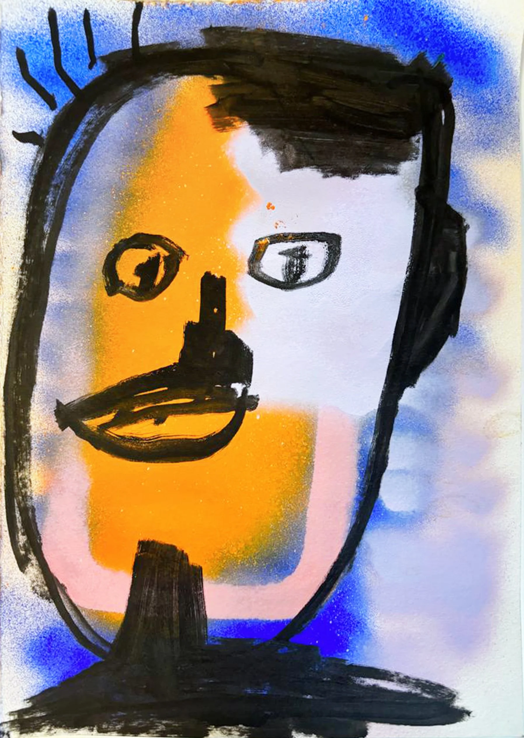 Zeichnung, 2026, Mixed Media auf Papier - H 36 cm x B 26 cm