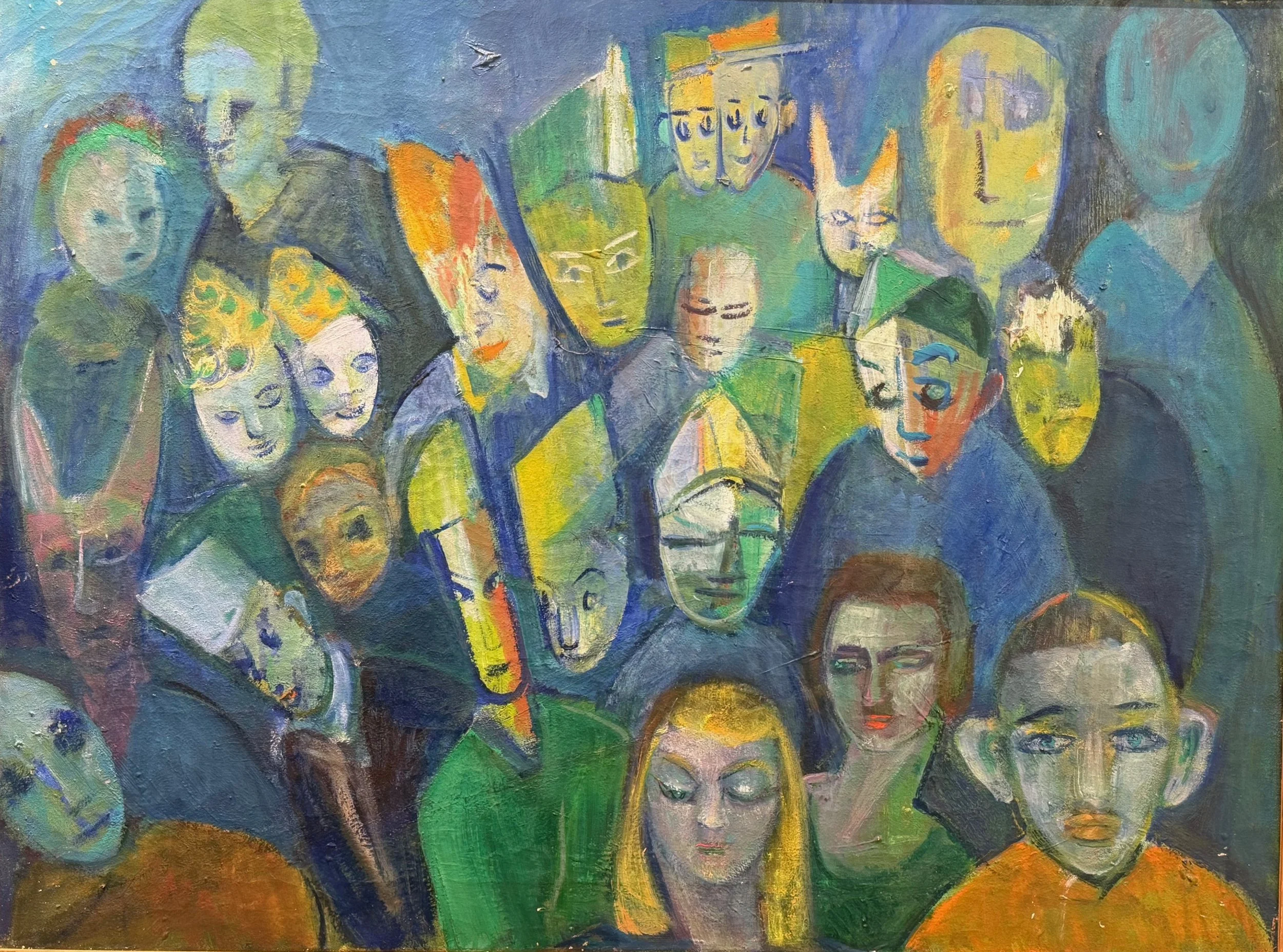 Basler Masken I, 1955, Öl auf Leinwand - H 60 cm x B 80 cm