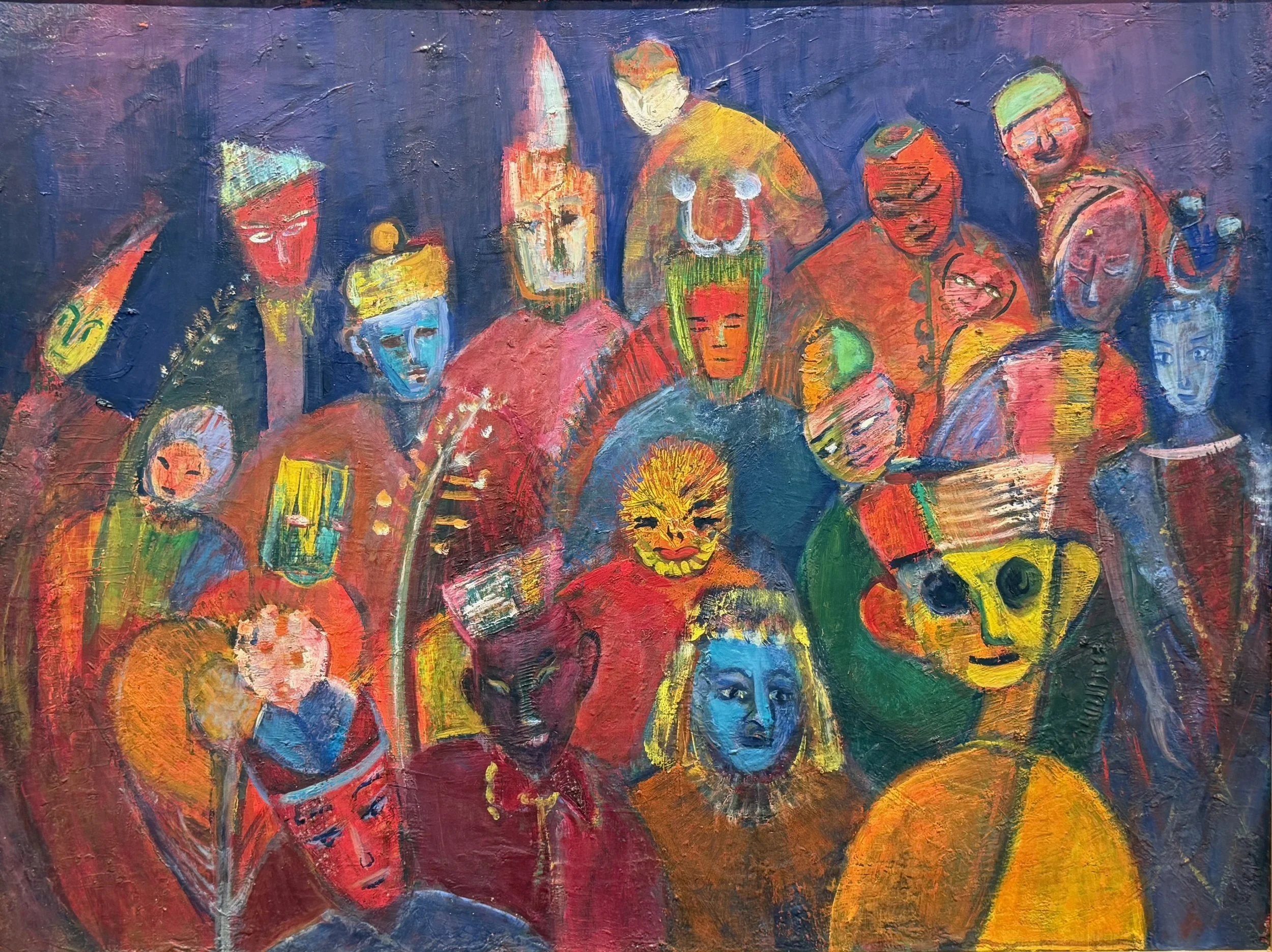 Basler Masken II, 1955, Öl auf Leinwand - H 60 cm x B 80 cm