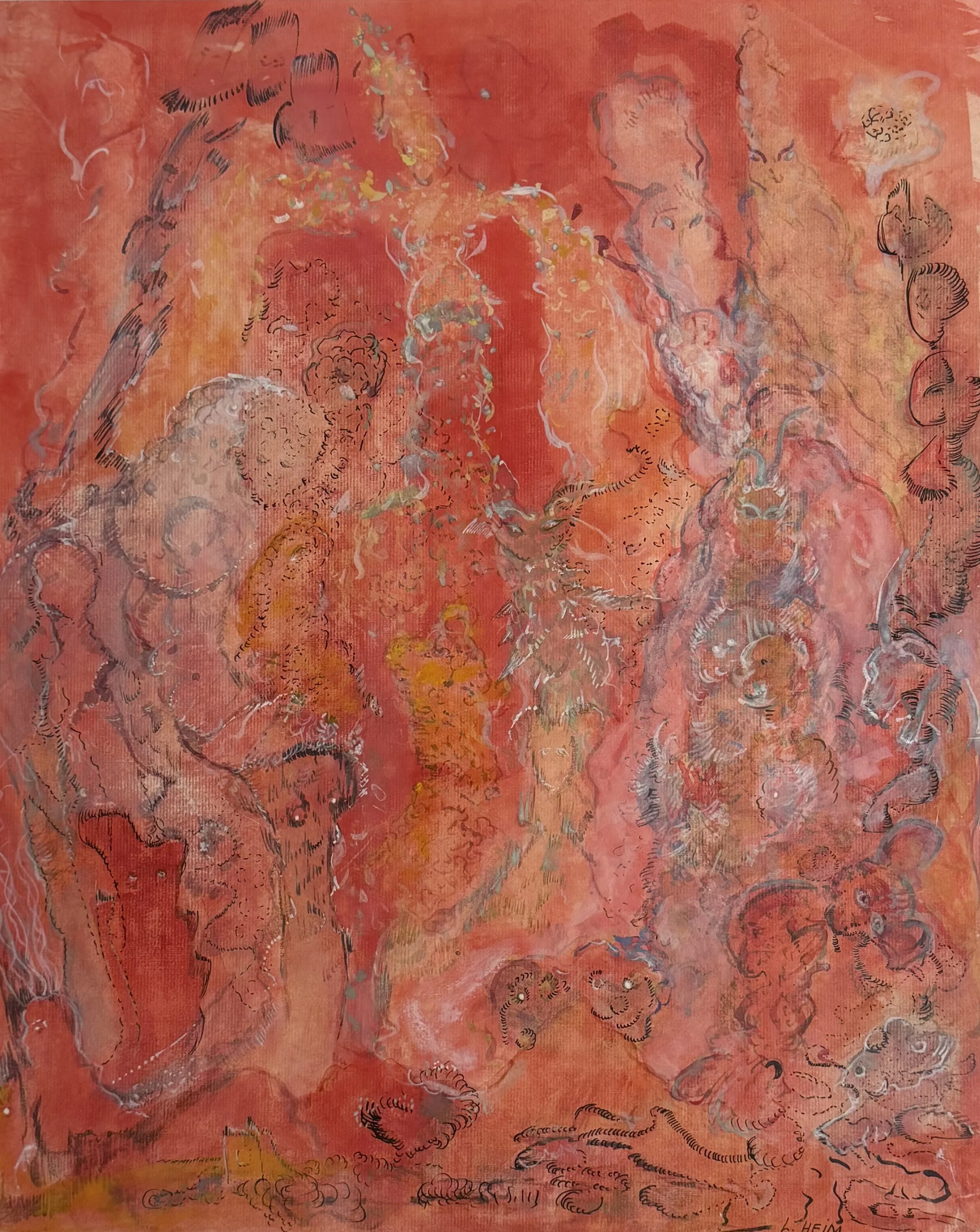 1001 Nächte, 1955, Wasserfarben und Tusche auf Papier - H 60 cm x B 47 cm