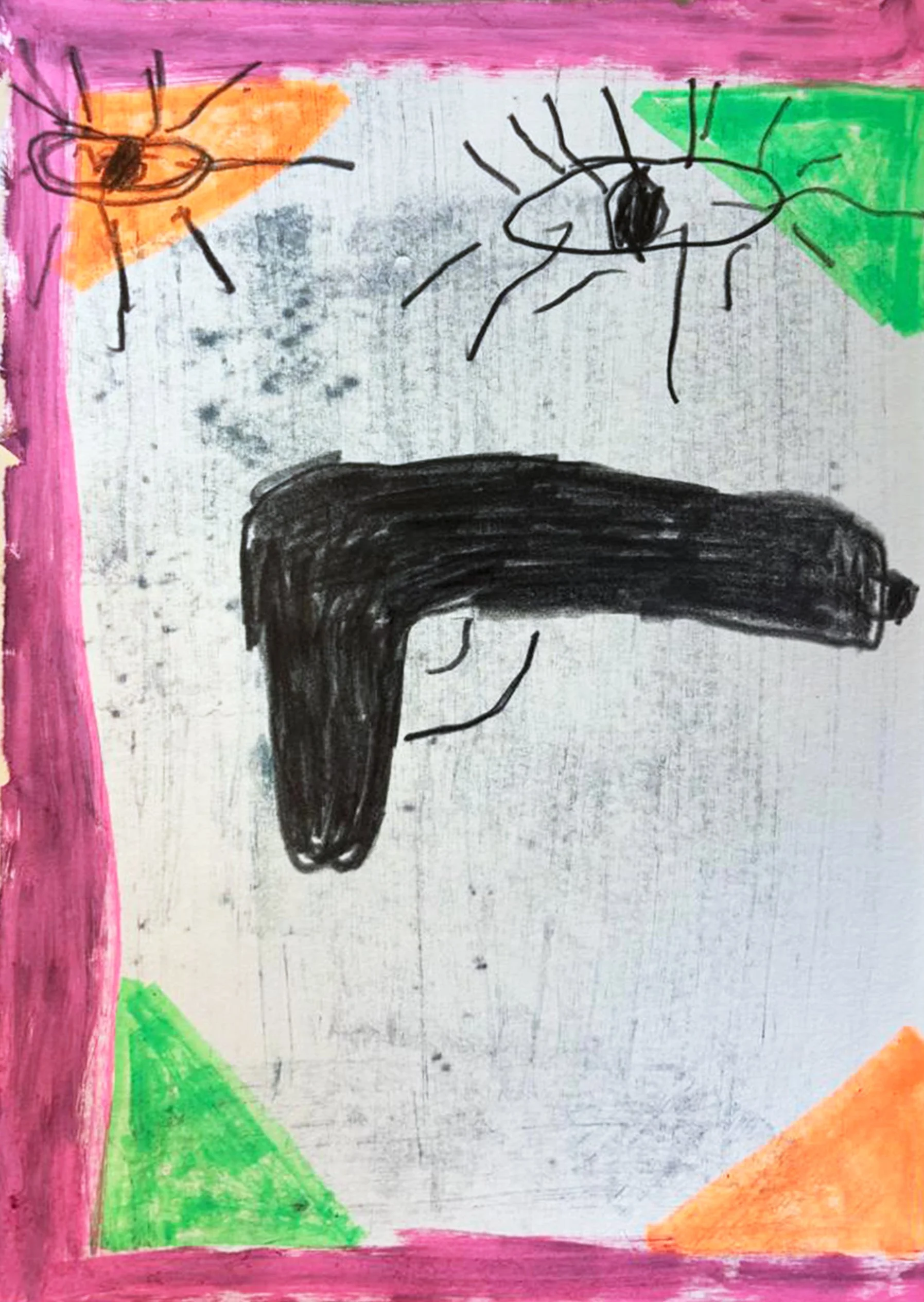 Zeichnung, 2026, Mixed Media auf Papier - H 36 cm x B 26 cm