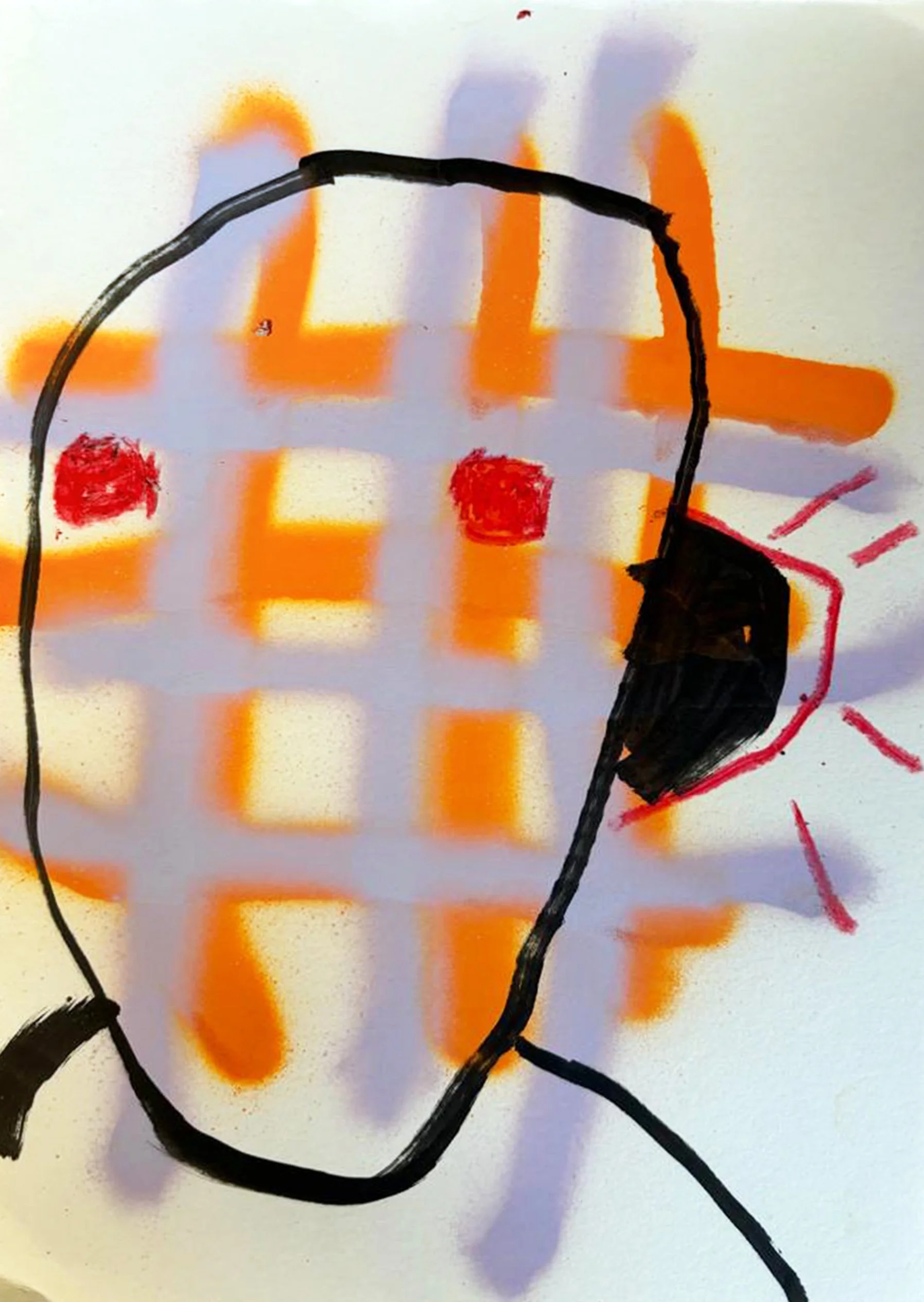 Zeichnung, 2026, Mixed Media auf Papier - H 36 cm x B 26 cm