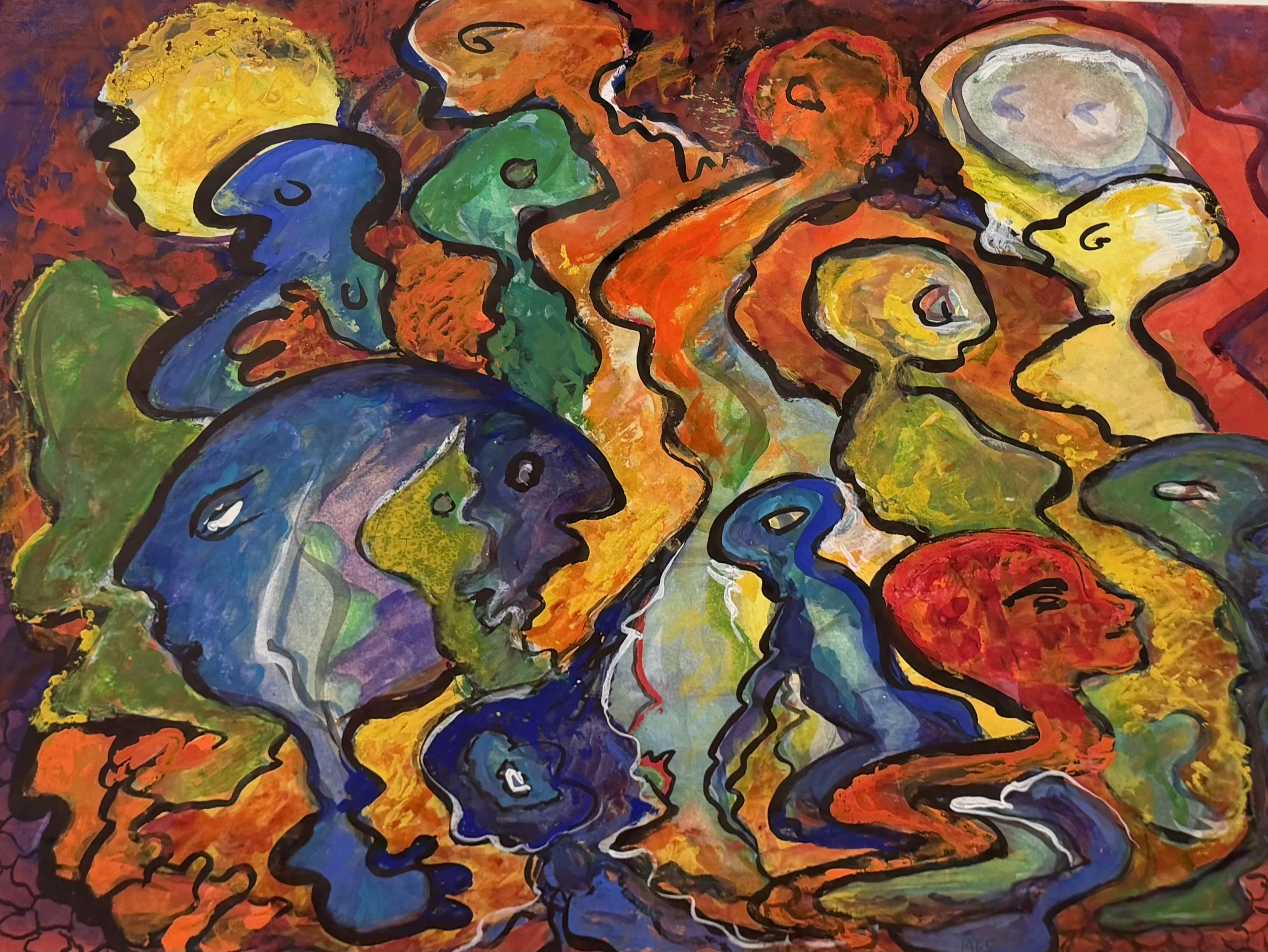 Entwicklung, 1965, Wasserfarben und Tusche auf Papier - H 49 cm x B 64 cm