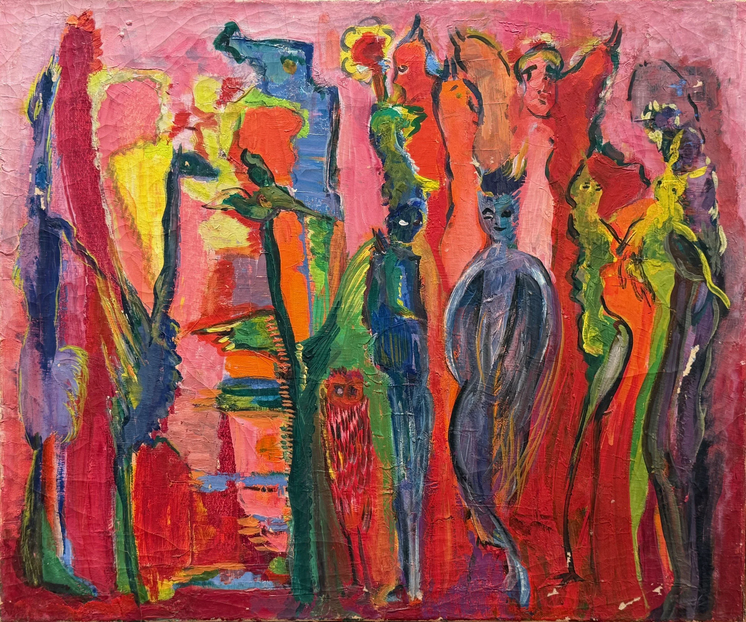 Ohne Titel, Ohne Jahr, um 1955, Öl auf Leinwand - H 50 cm x B 60 cm