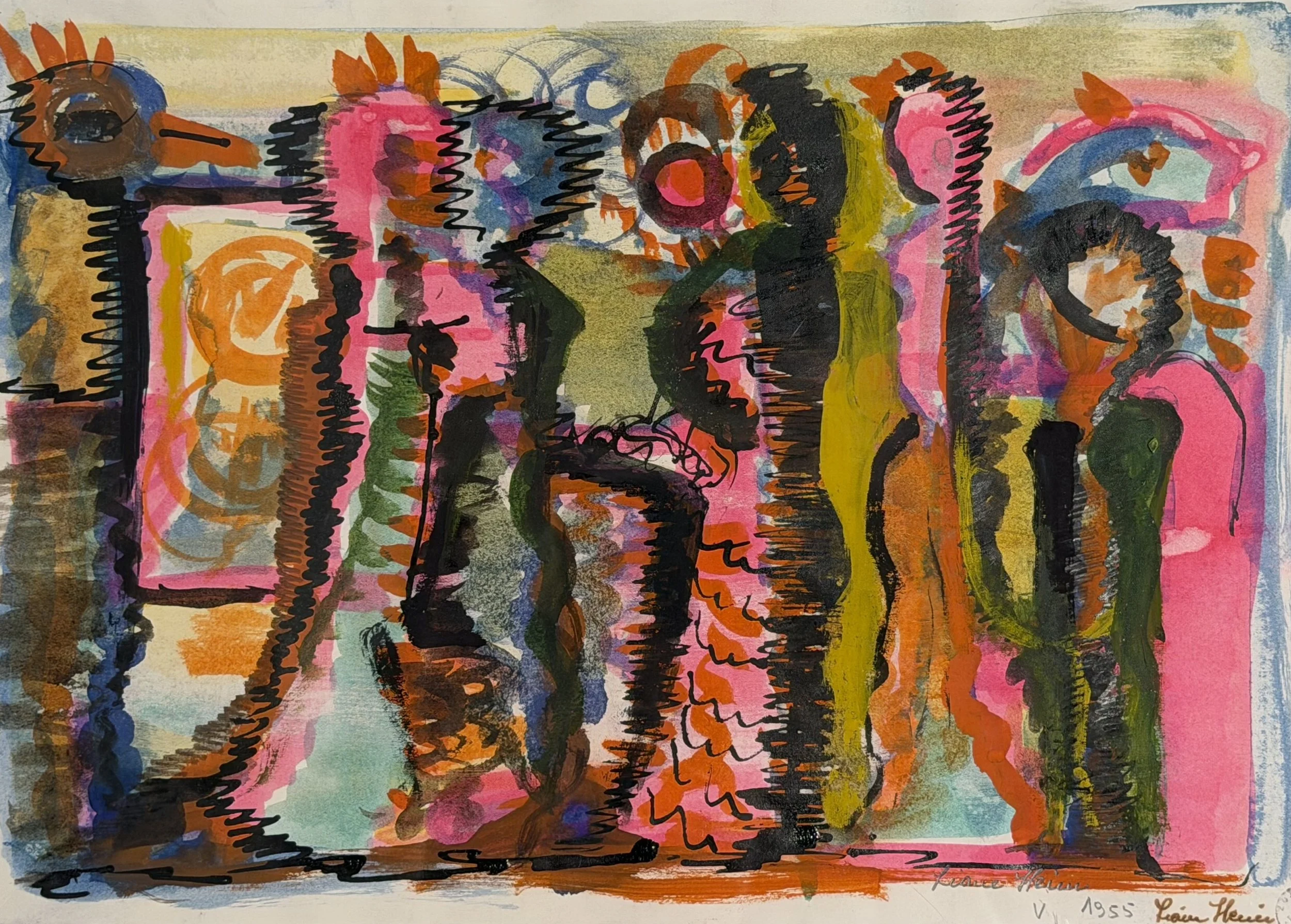 Ohne Titel, 1955, Wasserfarben auf Papier - H 24 cm x B 32 cm